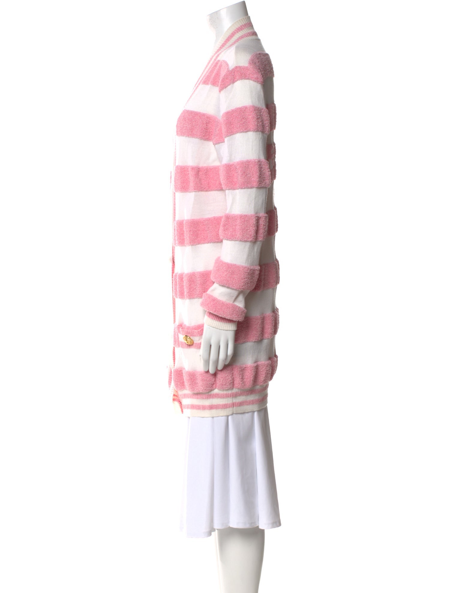 Balmain Striped V-Neck Sweater