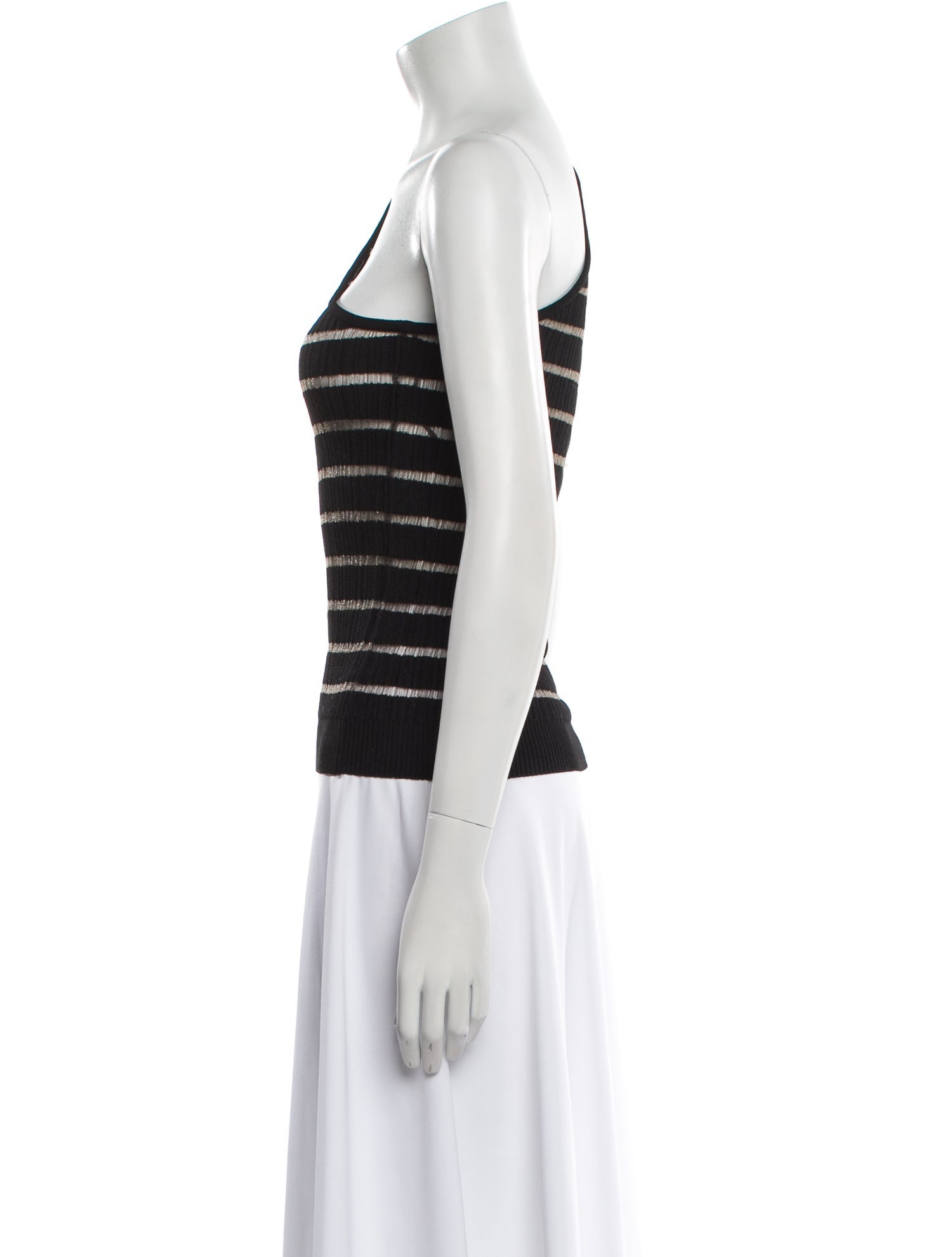 Balmain Striped One-Shoulder Top