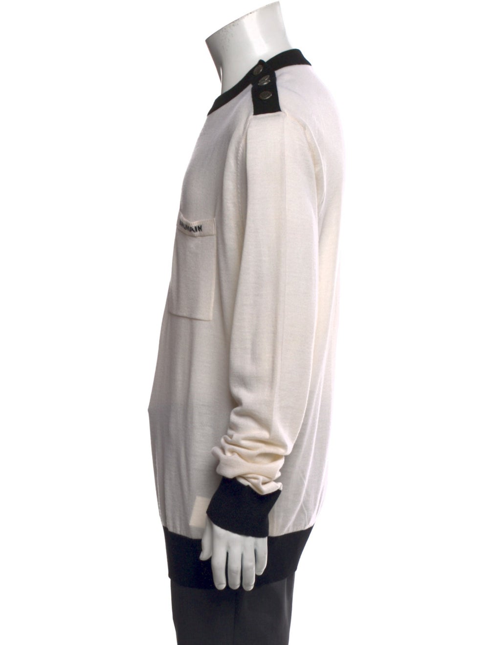 Balmain Virgin Wool Pullover Neutrals Colorblock … - image 2