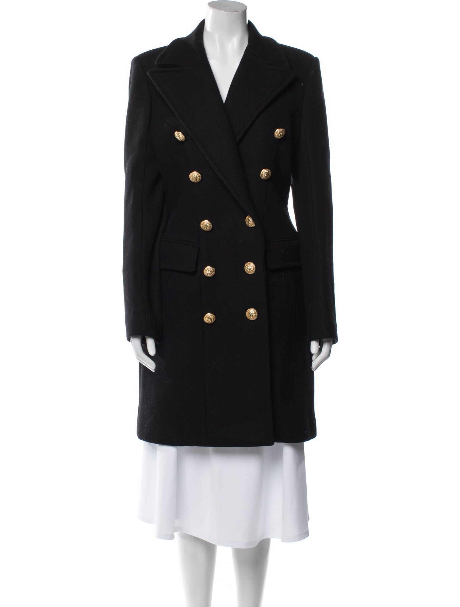 Balmain Virgin Wool Peacoat