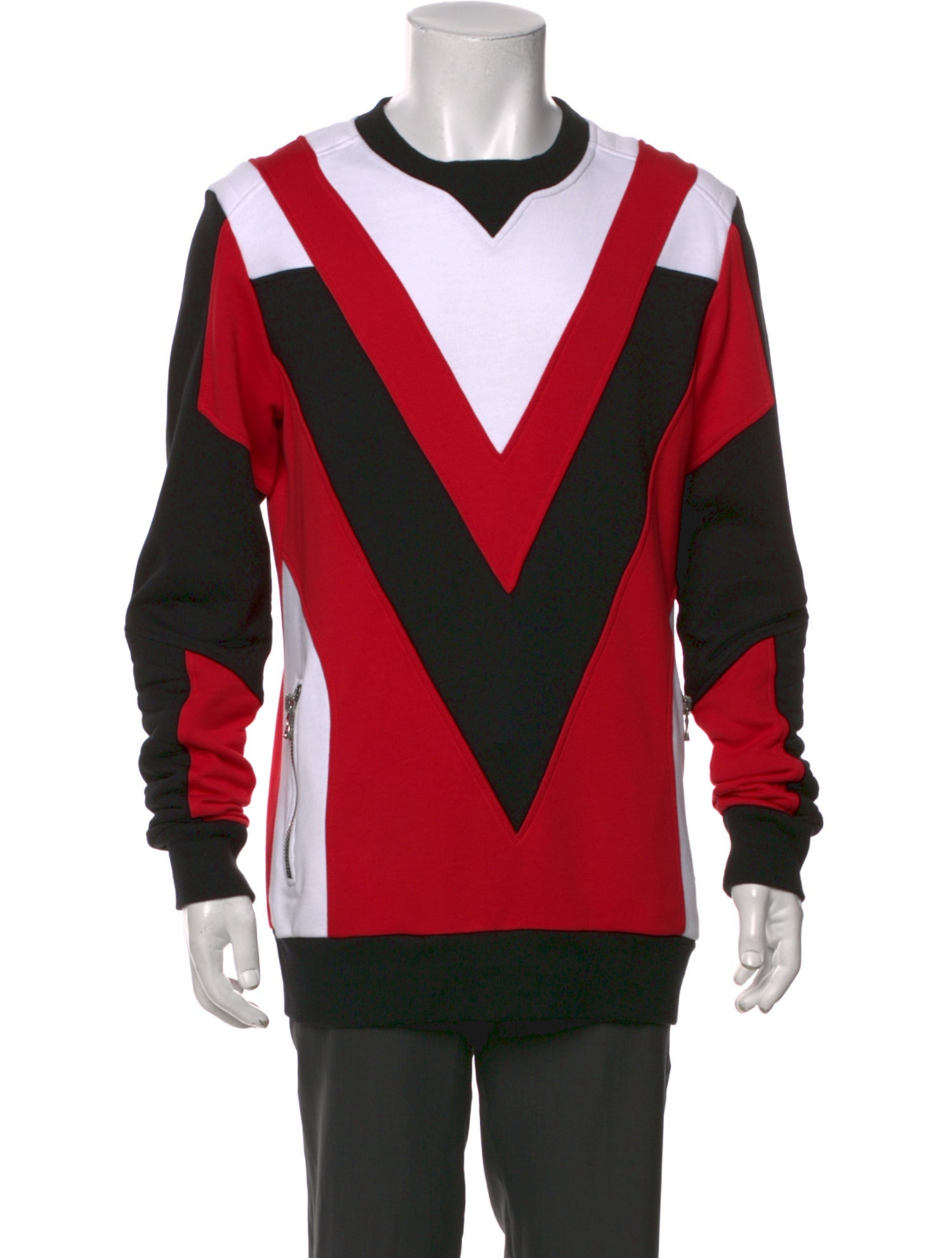 Balmain Graphic Print V-Neck Sweatshirt