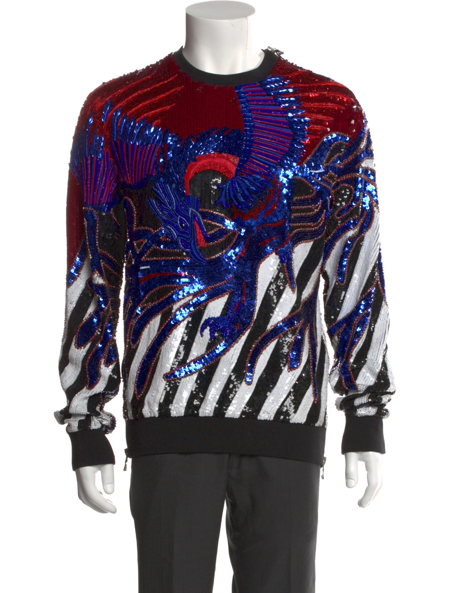 Balmain Silk Graphic Print Sweatshirt