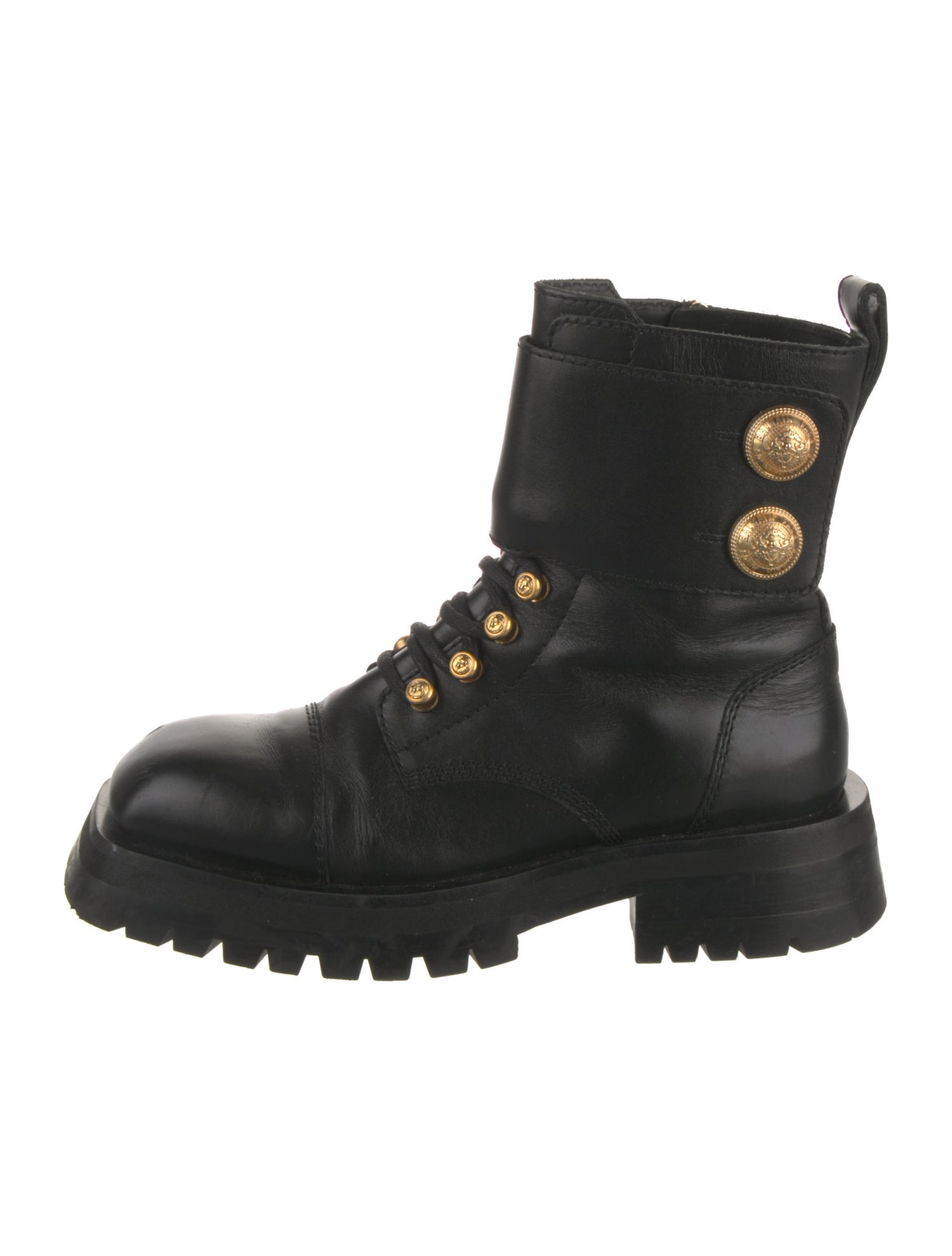 Balmain Leather Combat Boots