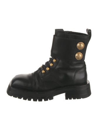 Balmain Leather Combat Boots
