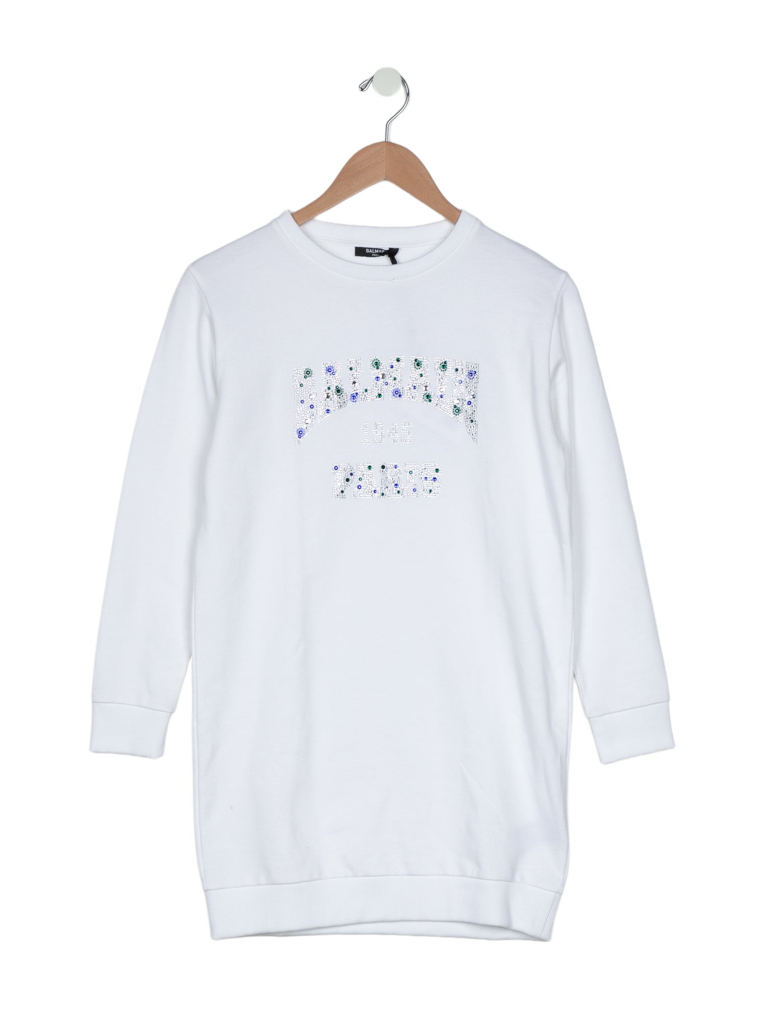 Balmain Girls' Embellished Long Sleeve Dress