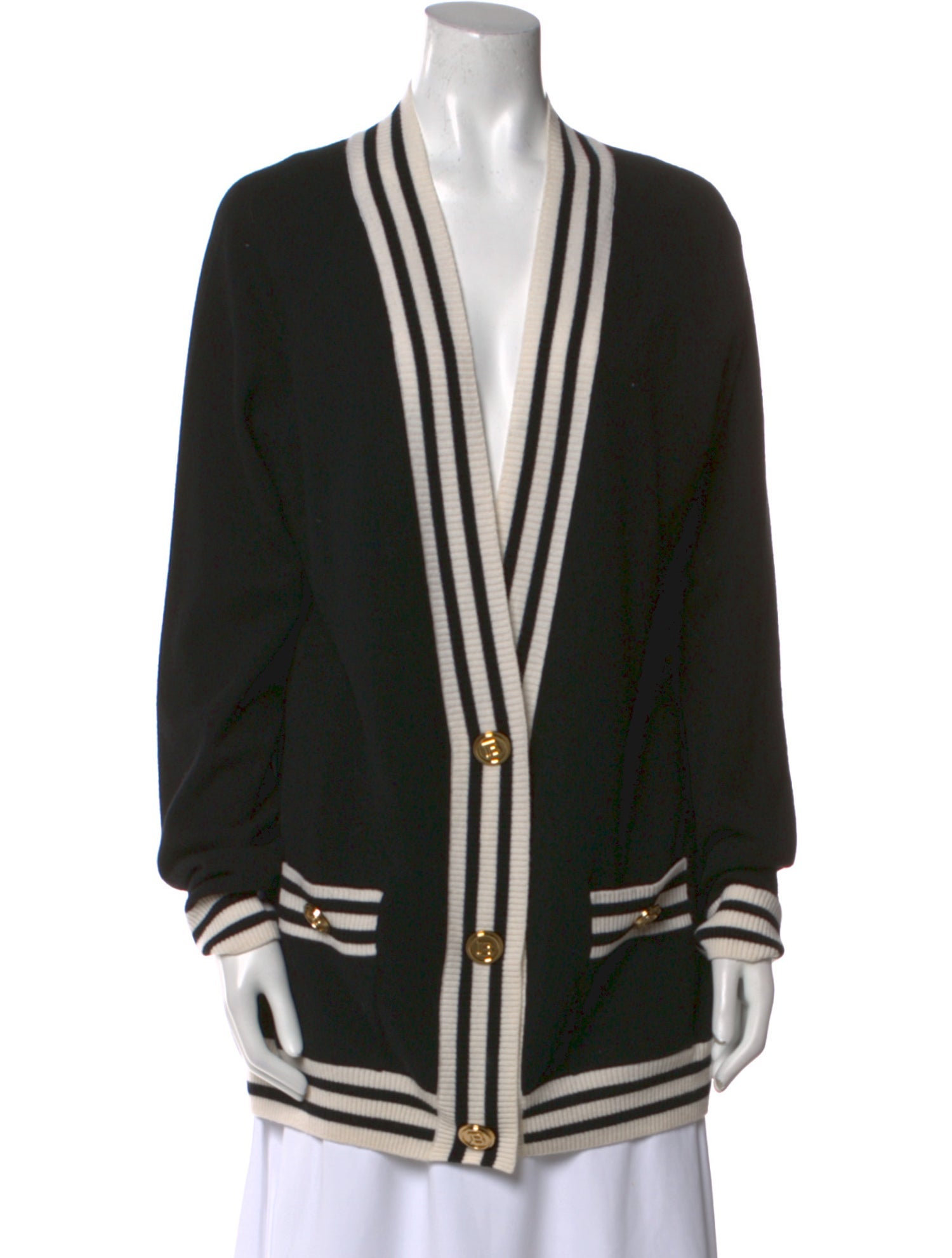 Balmain Wool Striped Sweater