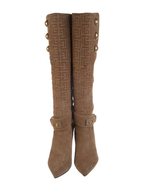 Balmain Suede Printed Boots