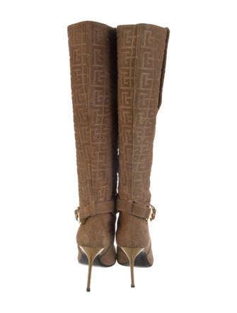 Balmain Suede Printed Boots