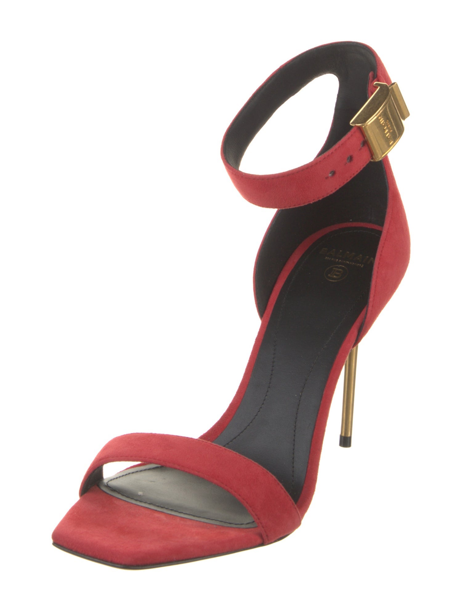 Balmain Suede Colorblock Pattern Sandals