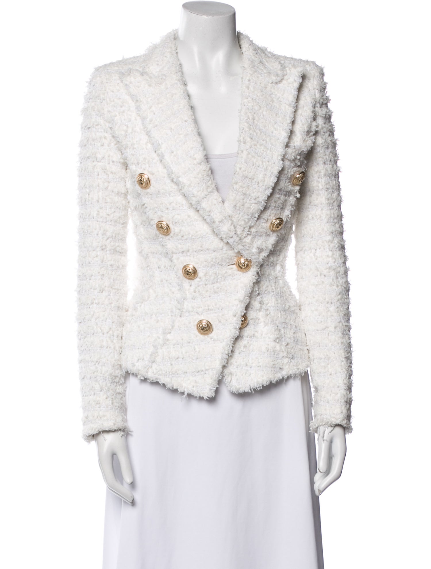 Balmain Tweed Pattern Blazer