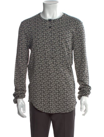 Balmain Monogram Pattern Crew Neck Pullover