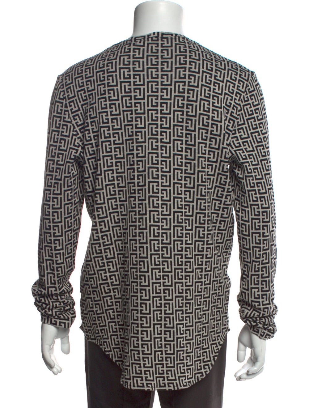 Balmain Pullover White Monogram Pattern Long Slee… - image 3