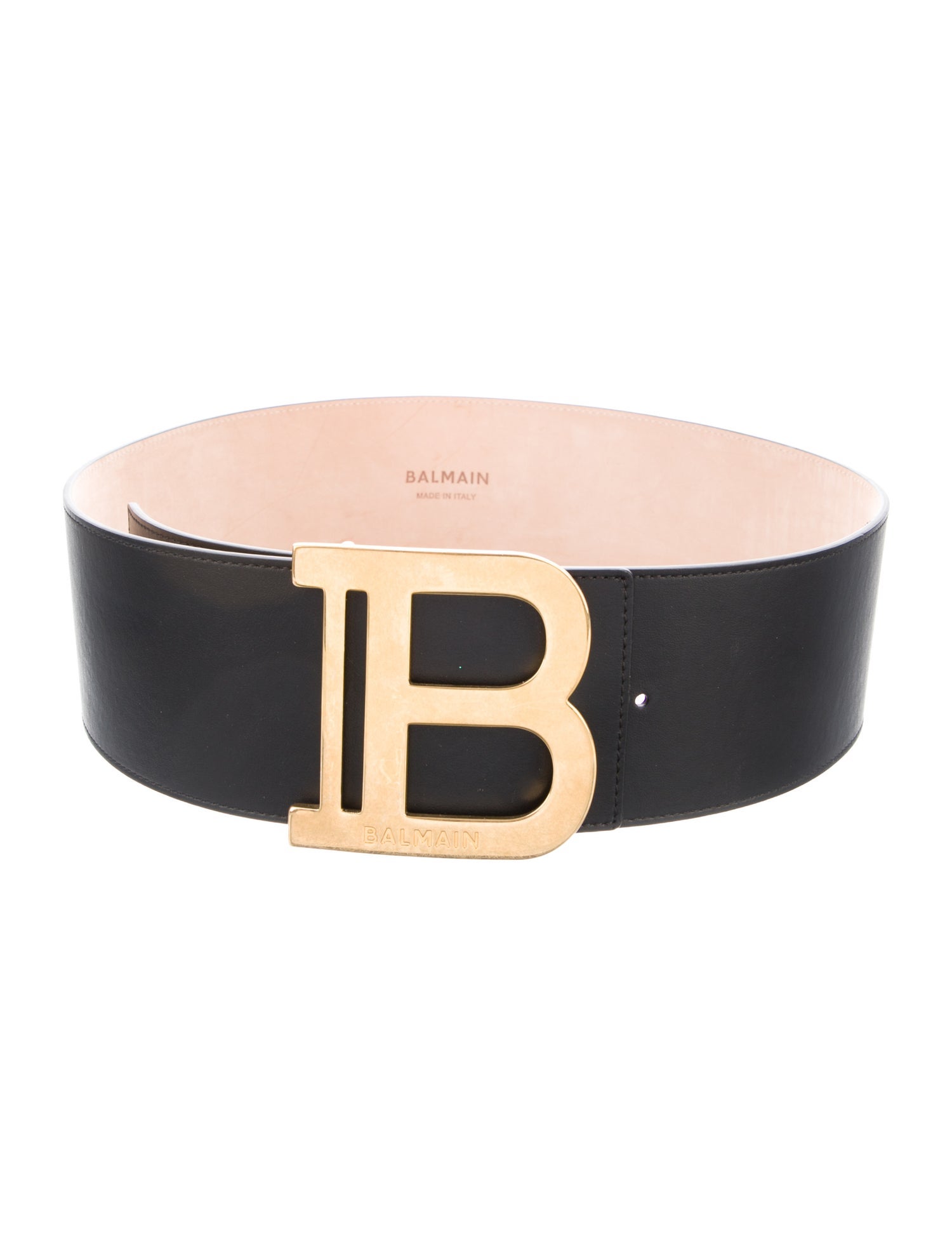 Balmain Wide Leather Waist Belt