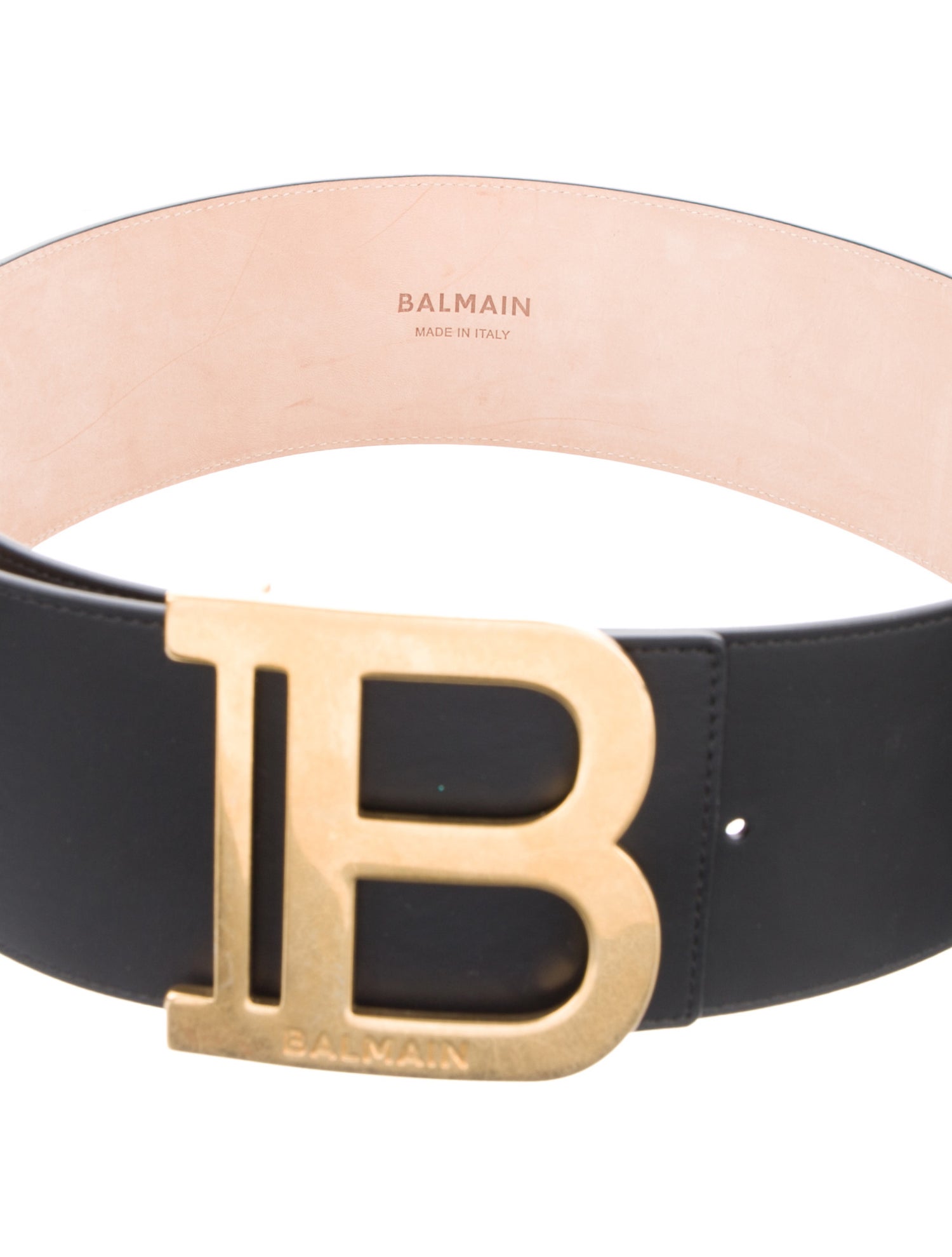 Balmain Wide Leather Waist Belt