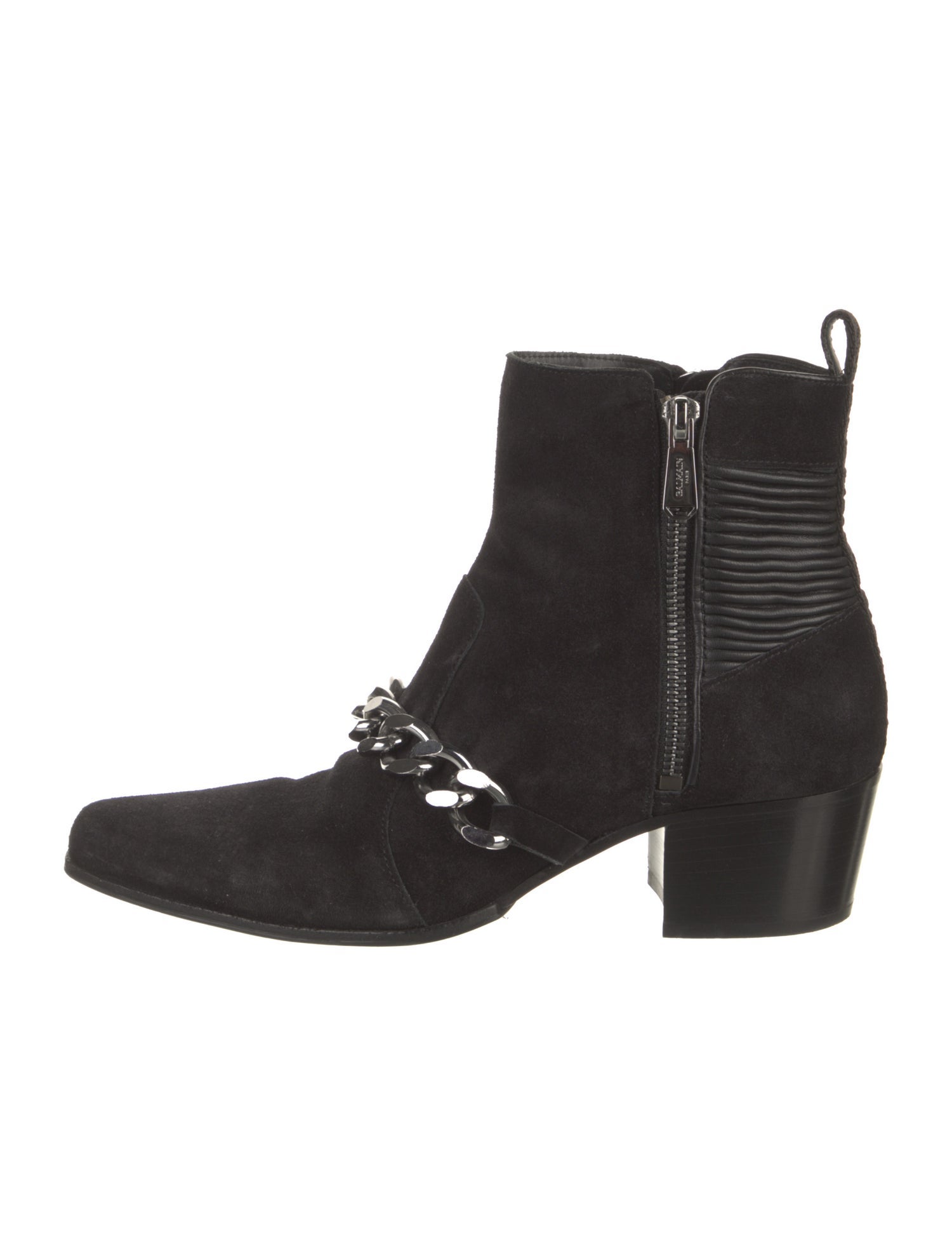 Balmain Chain-Link Accent Suede Chelsea Boots