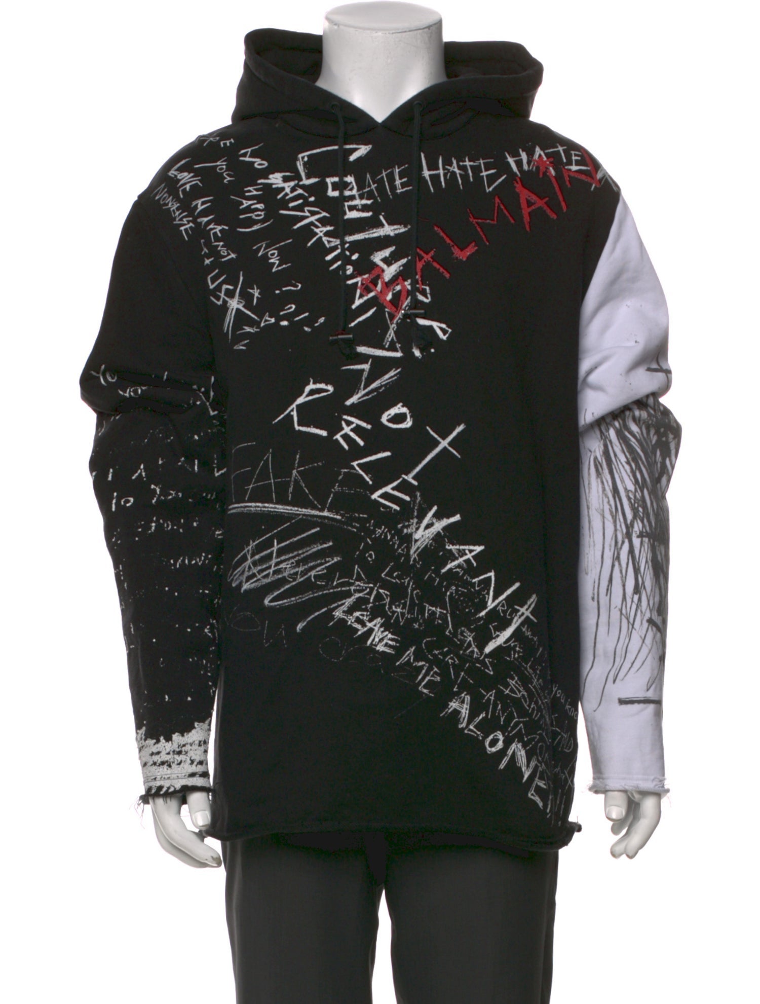 Balmain Graphic Print Crew Neck Hoodie