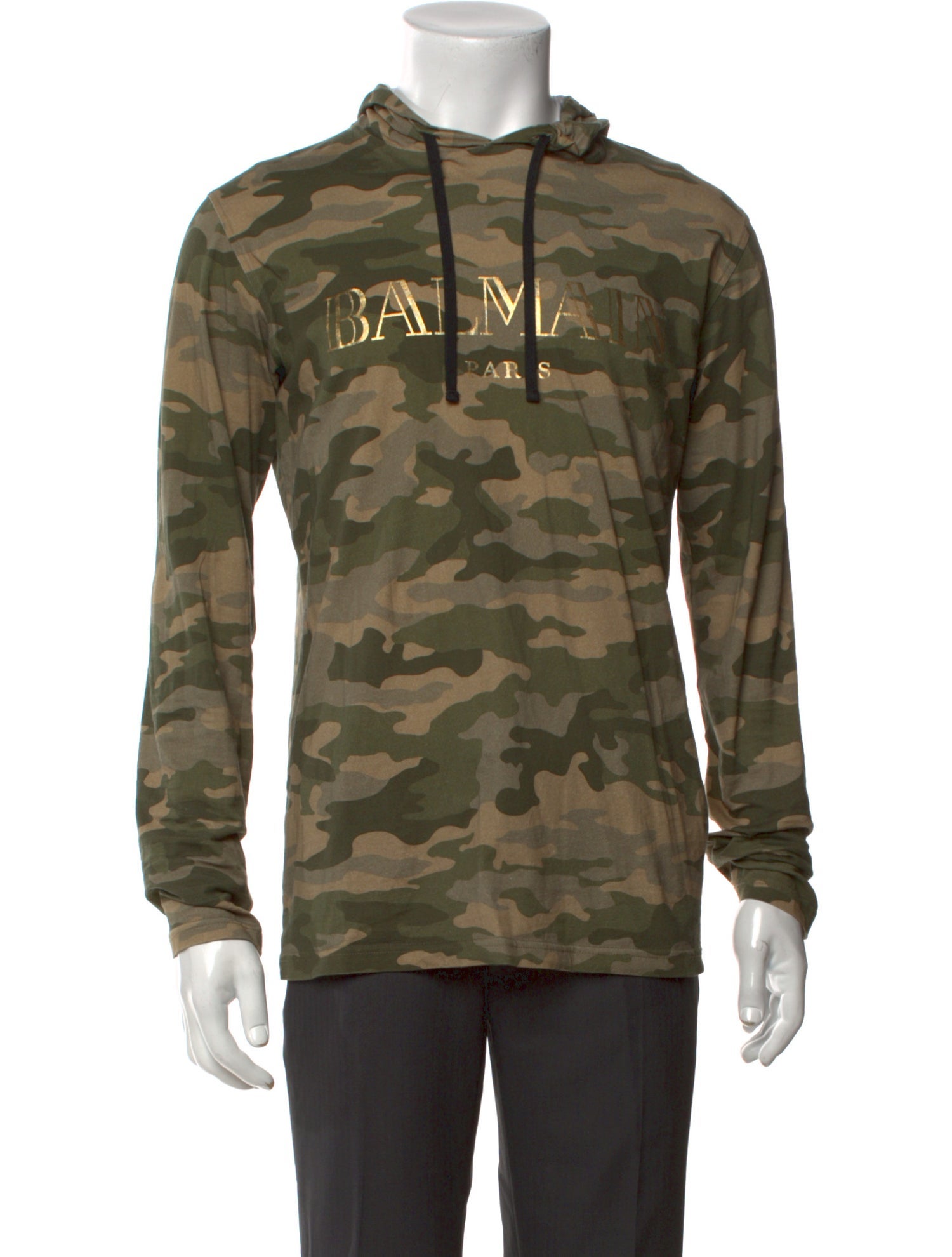 Balmain Camouflage Print Crew Neck Sweatshirt