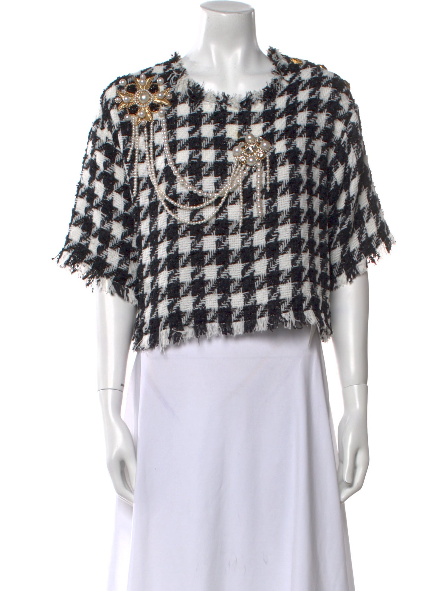 Balmain Wool Printed Crop Top