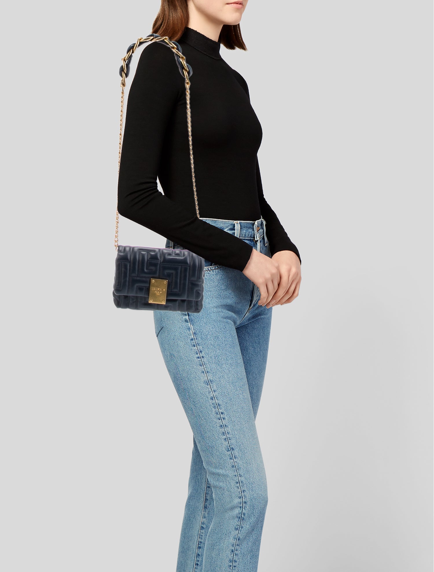 Balmain Leather Shoulder Bag