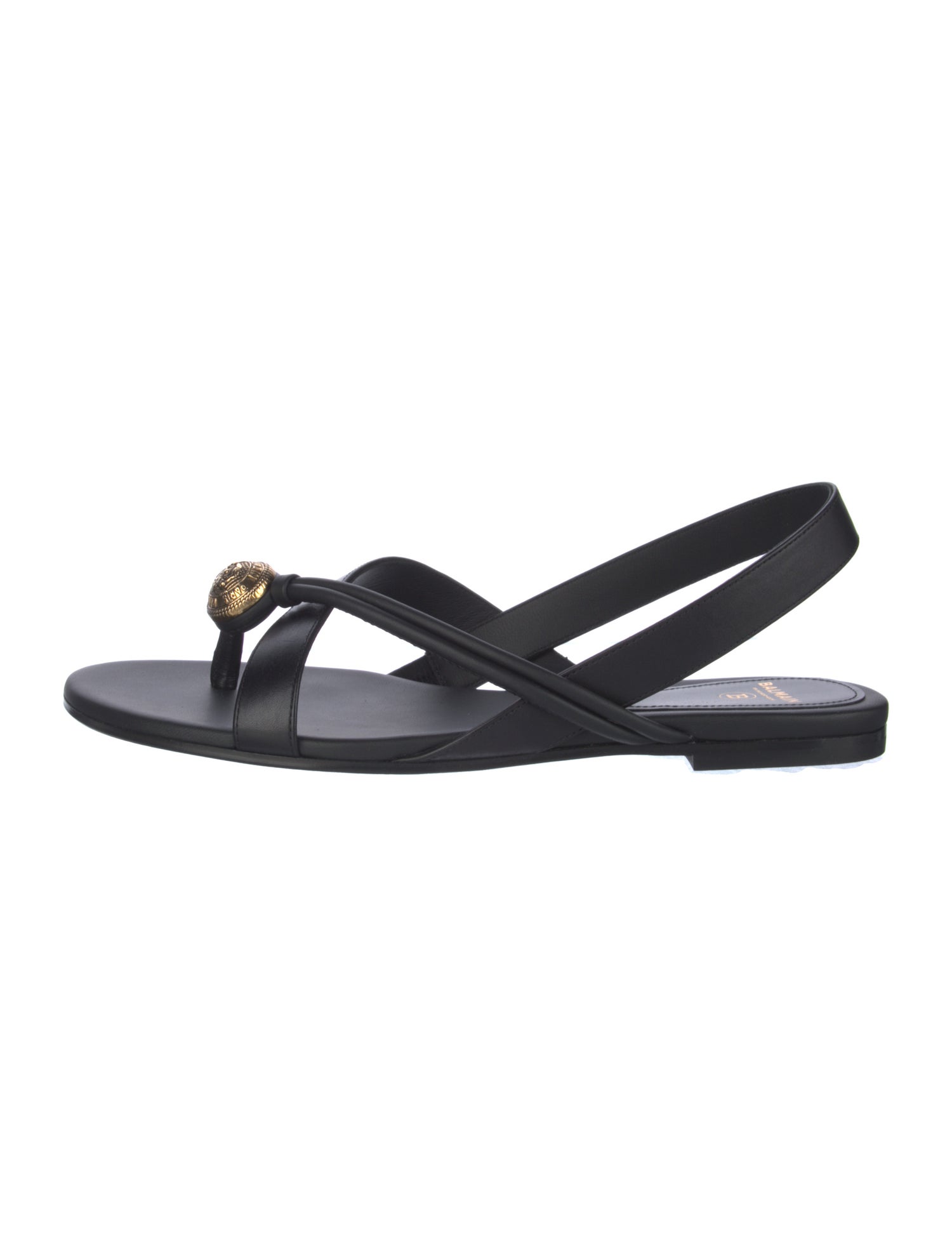 Balmain Leather Slingback Sandals