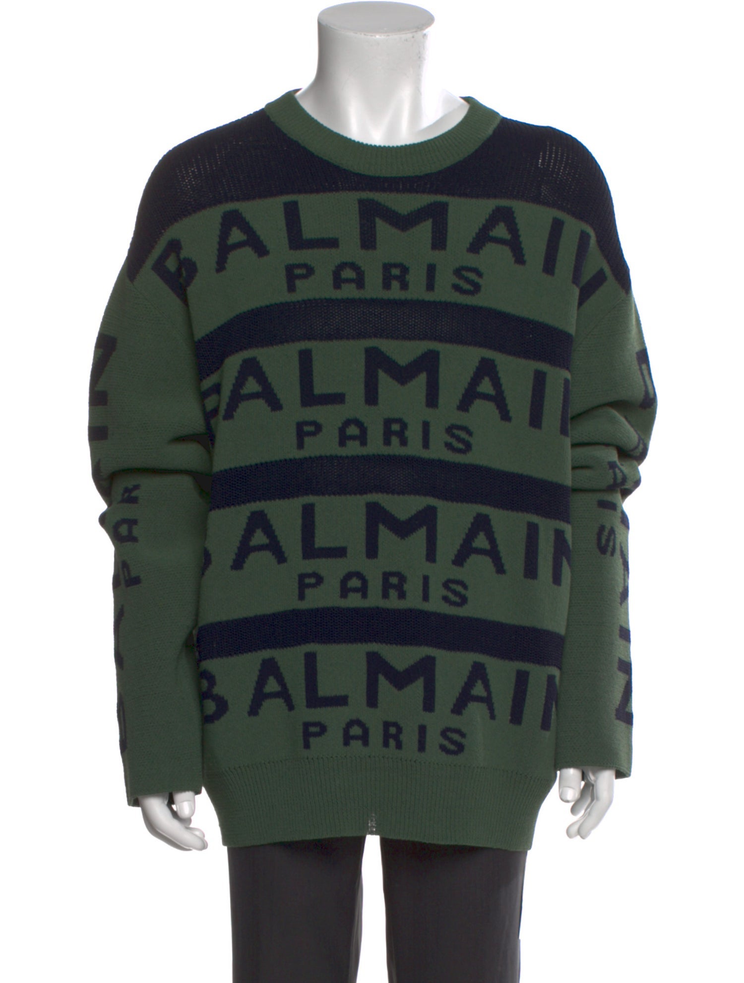 Balmain Virgin Wool Printed Pullover w/ Tags