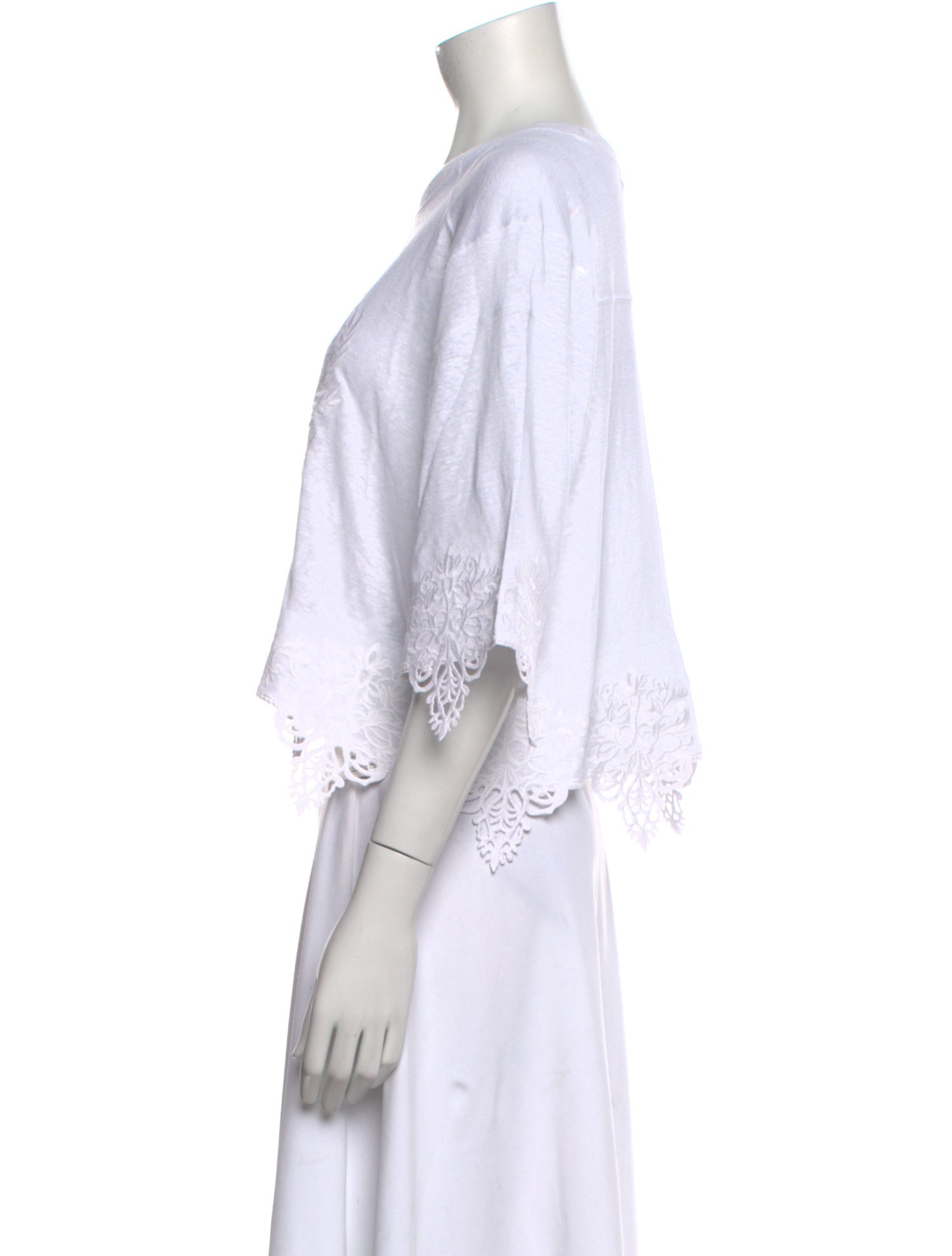 Balmain Linen Crew Neck Crop Top w/ Tags