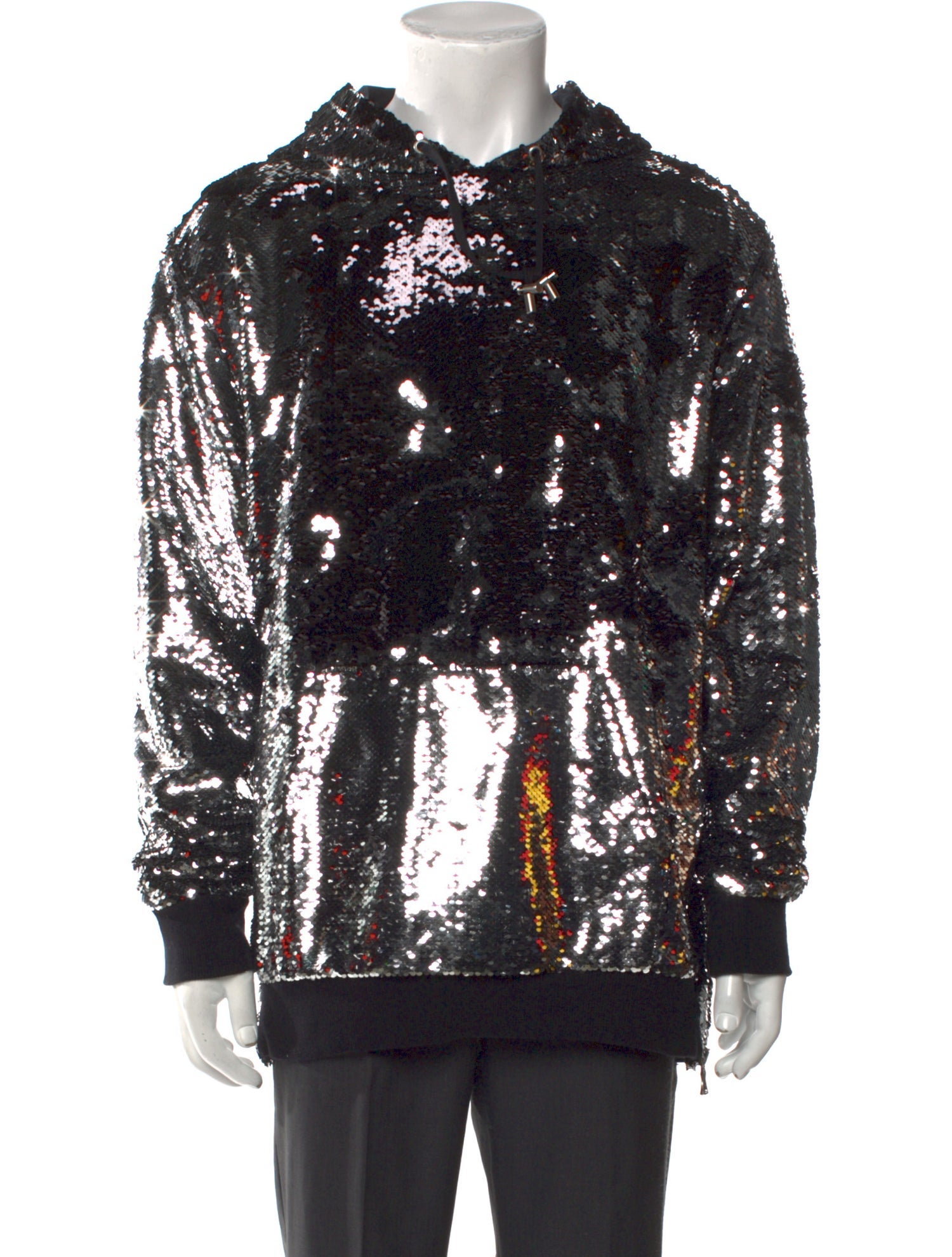 Balmain Graphic Print V-Neck Hoodie