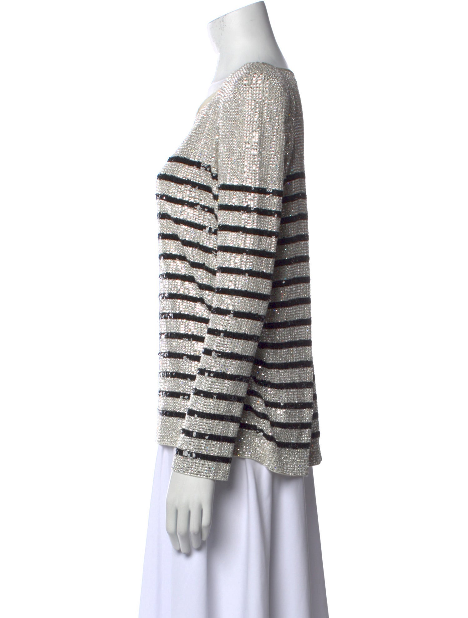 Balmain Striped Scoop Neck Top