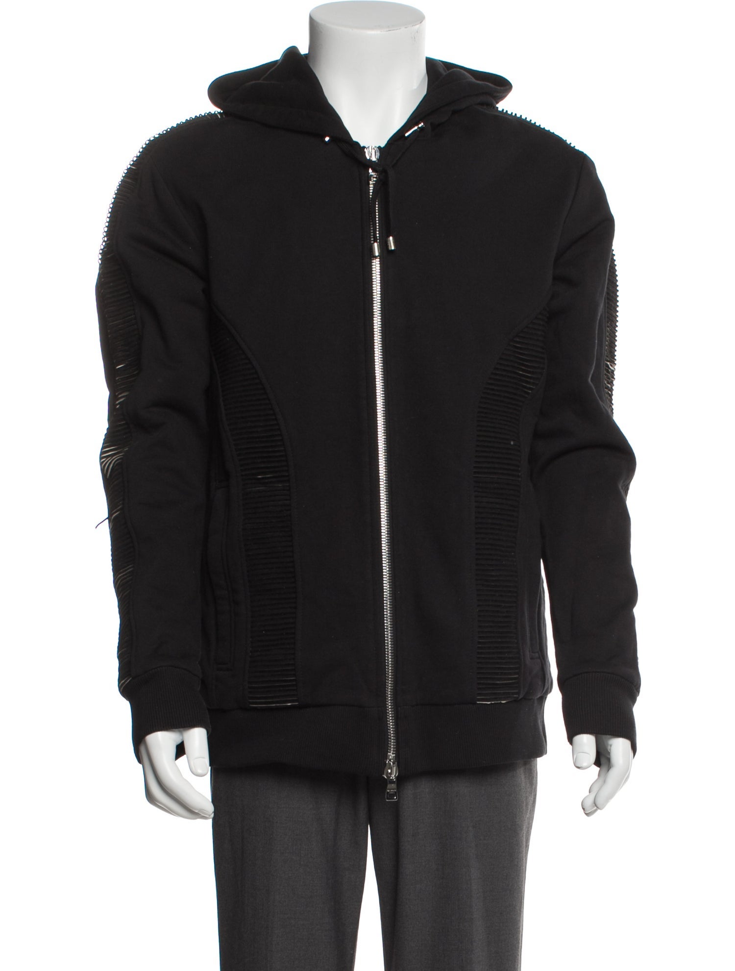 Balmain Graphic Print V-Neck Hoodie