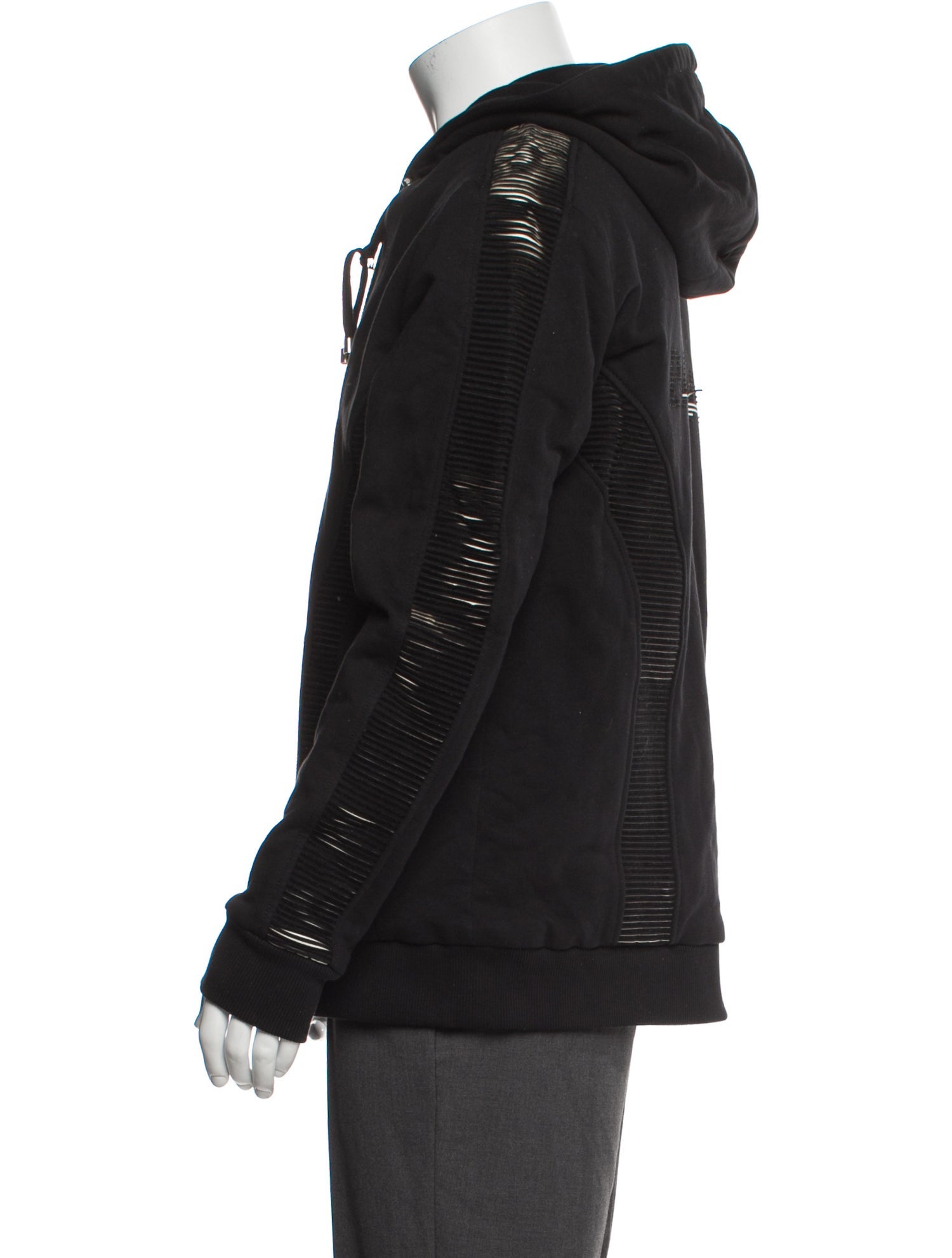 Balmain Graphic Print V-Neck Hoodie