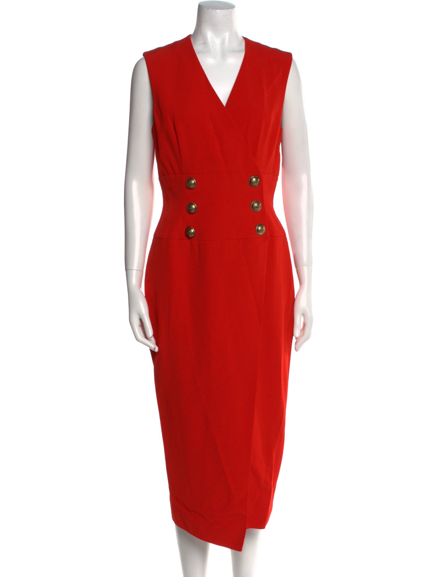 Balmain V-Neck Long Dress