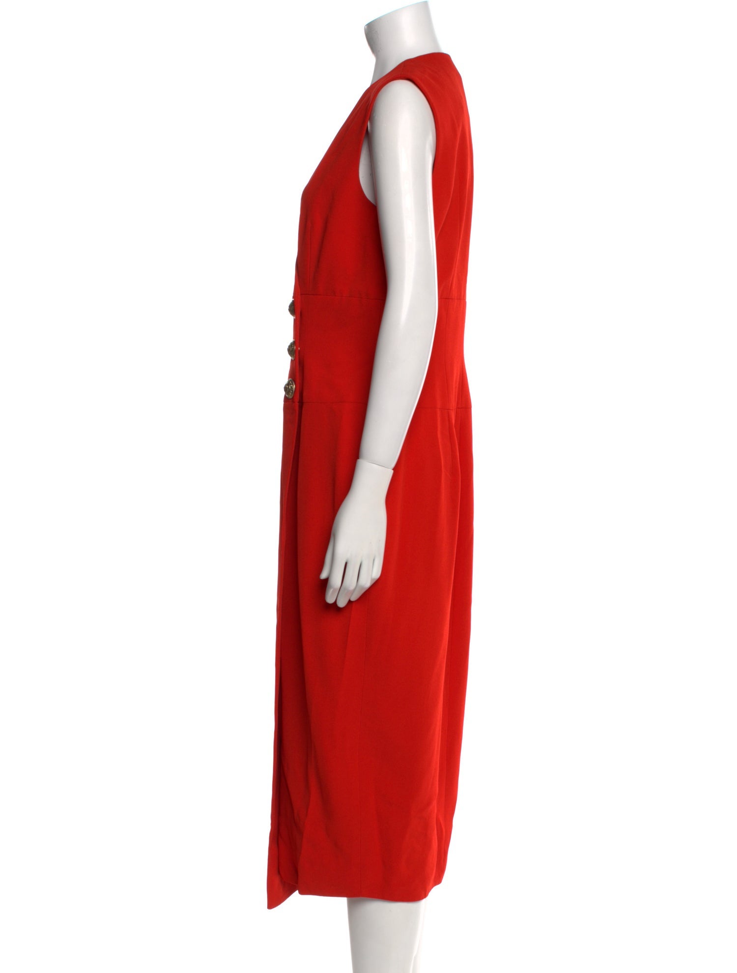 Balmain V-Neck Long Dress