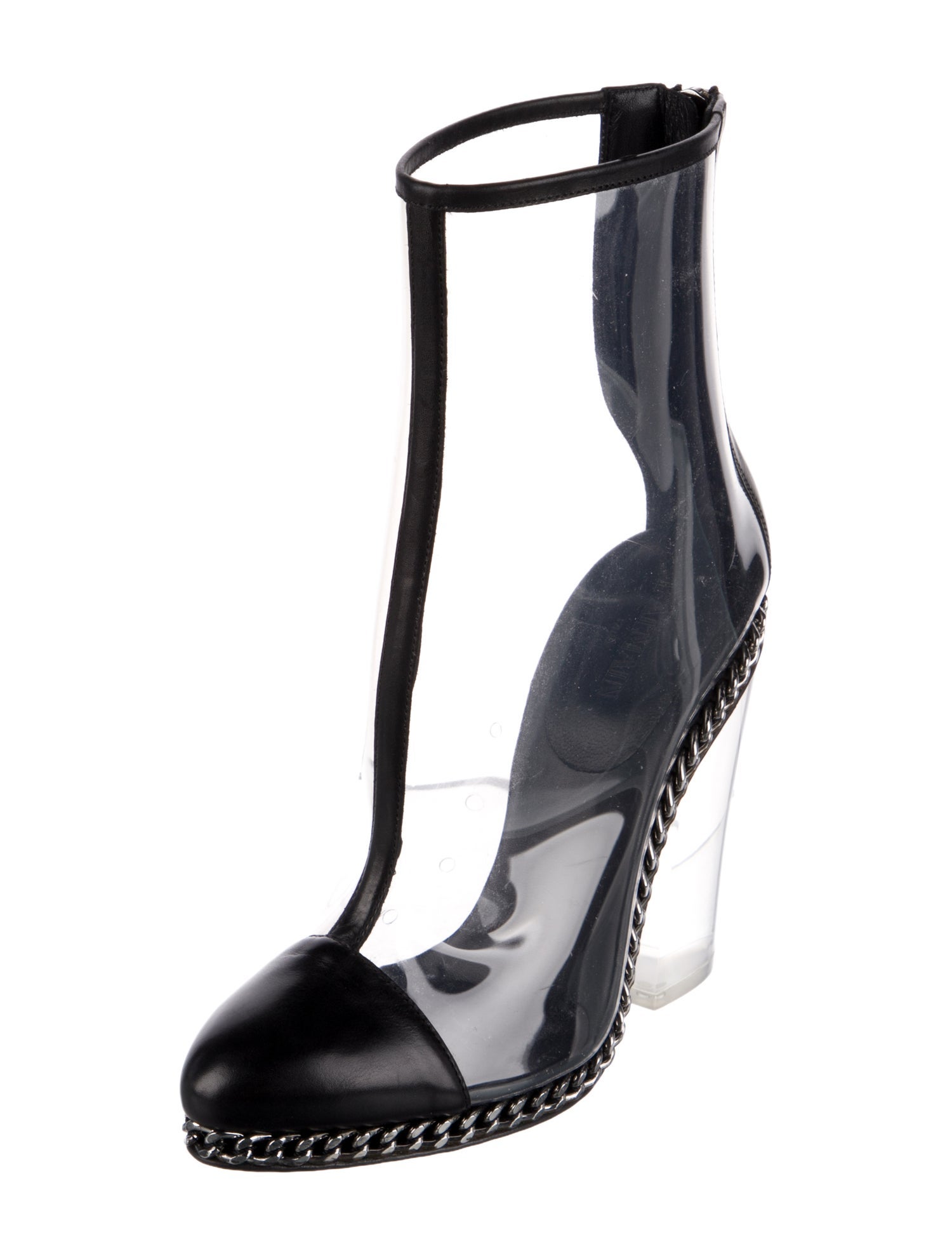 Balmain Chain-Link Accents Lace-Up Boots