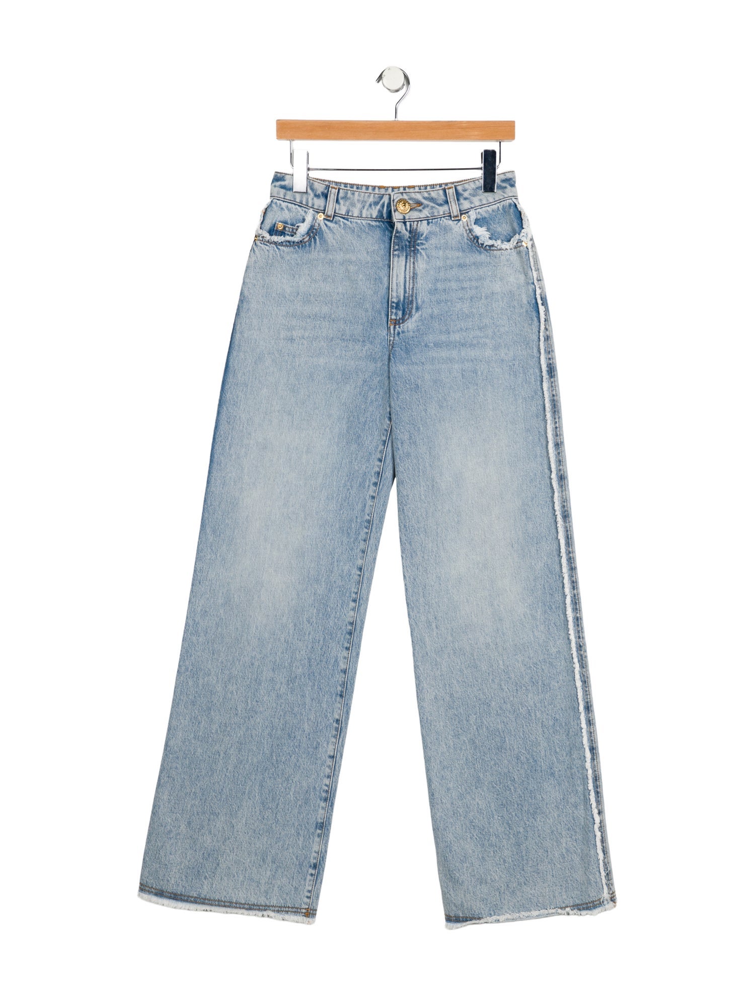Balmain High-Rise Wide Leg Jeans