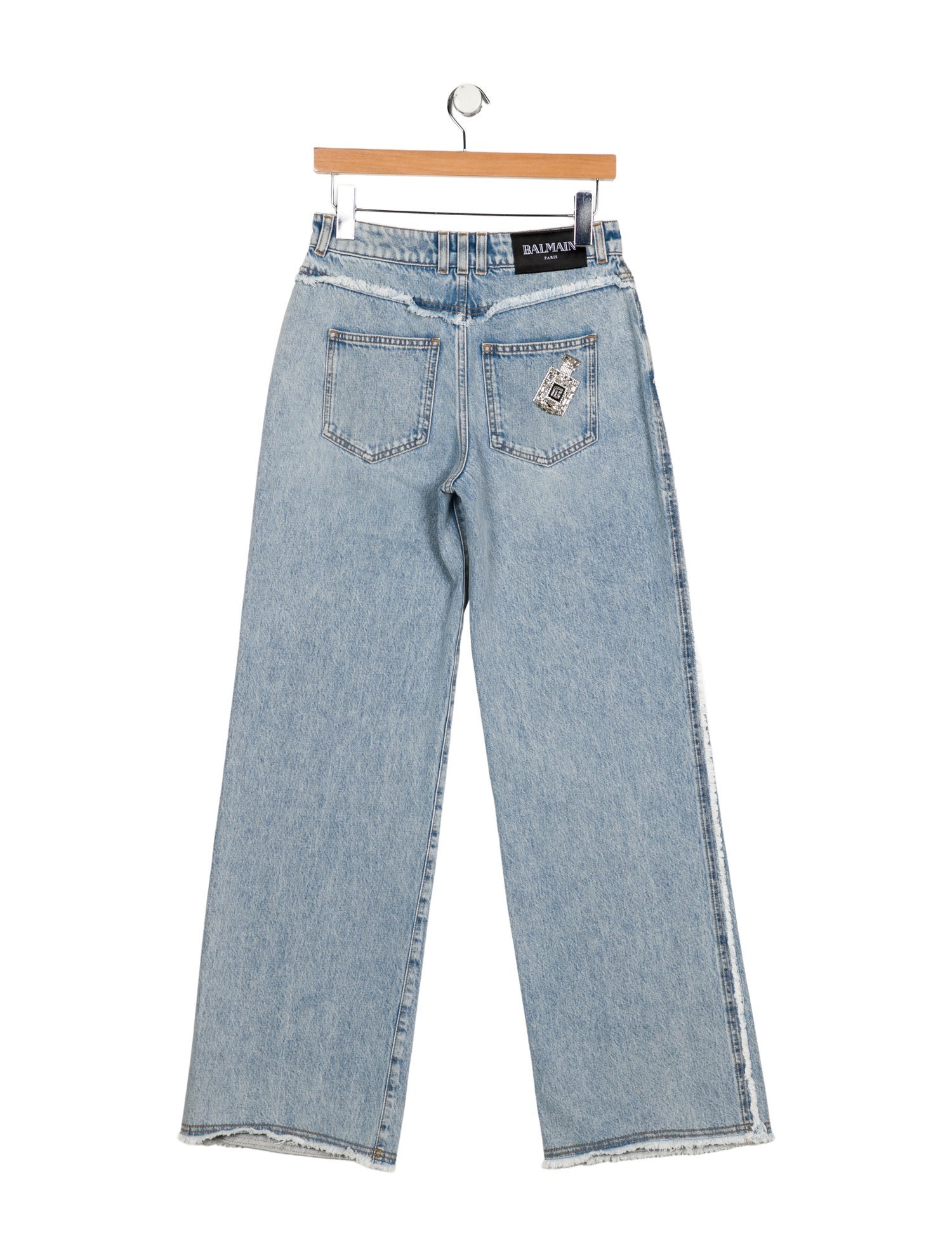Balmain High-Rise Wide Leg Jeans