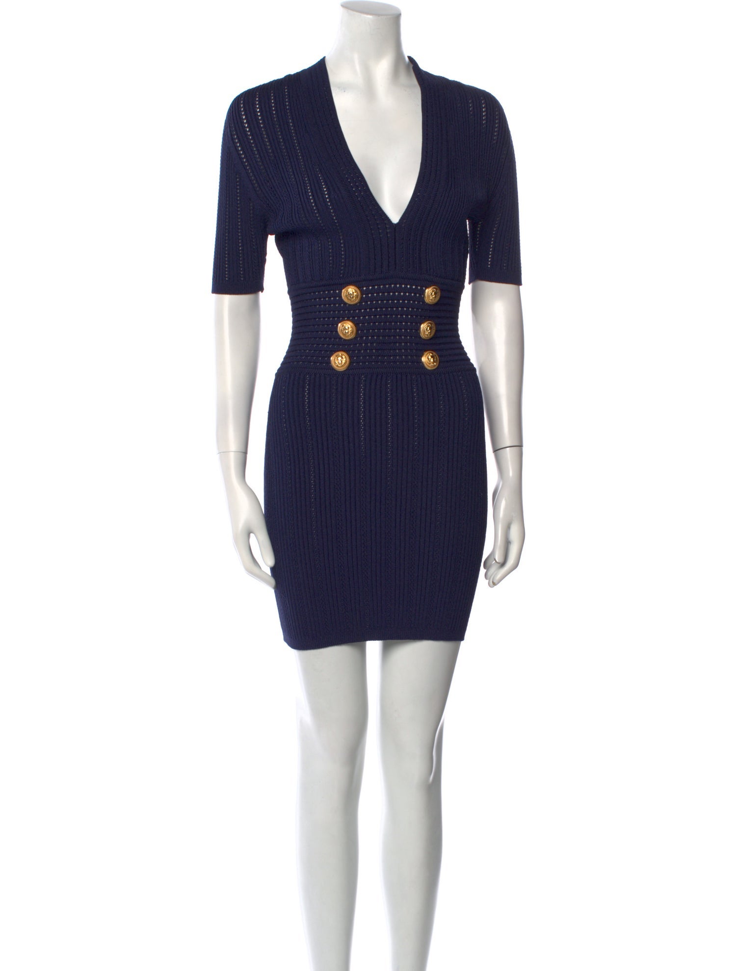 Balmain V-Neck Mini Dress