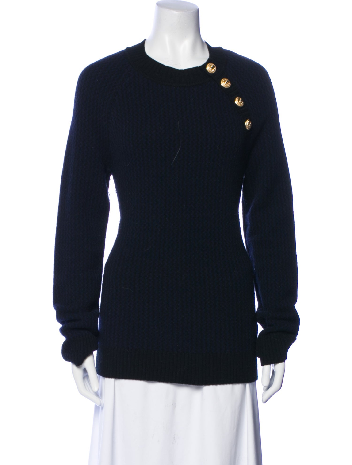 Balmain Merino Wool Crew Neck Sweater