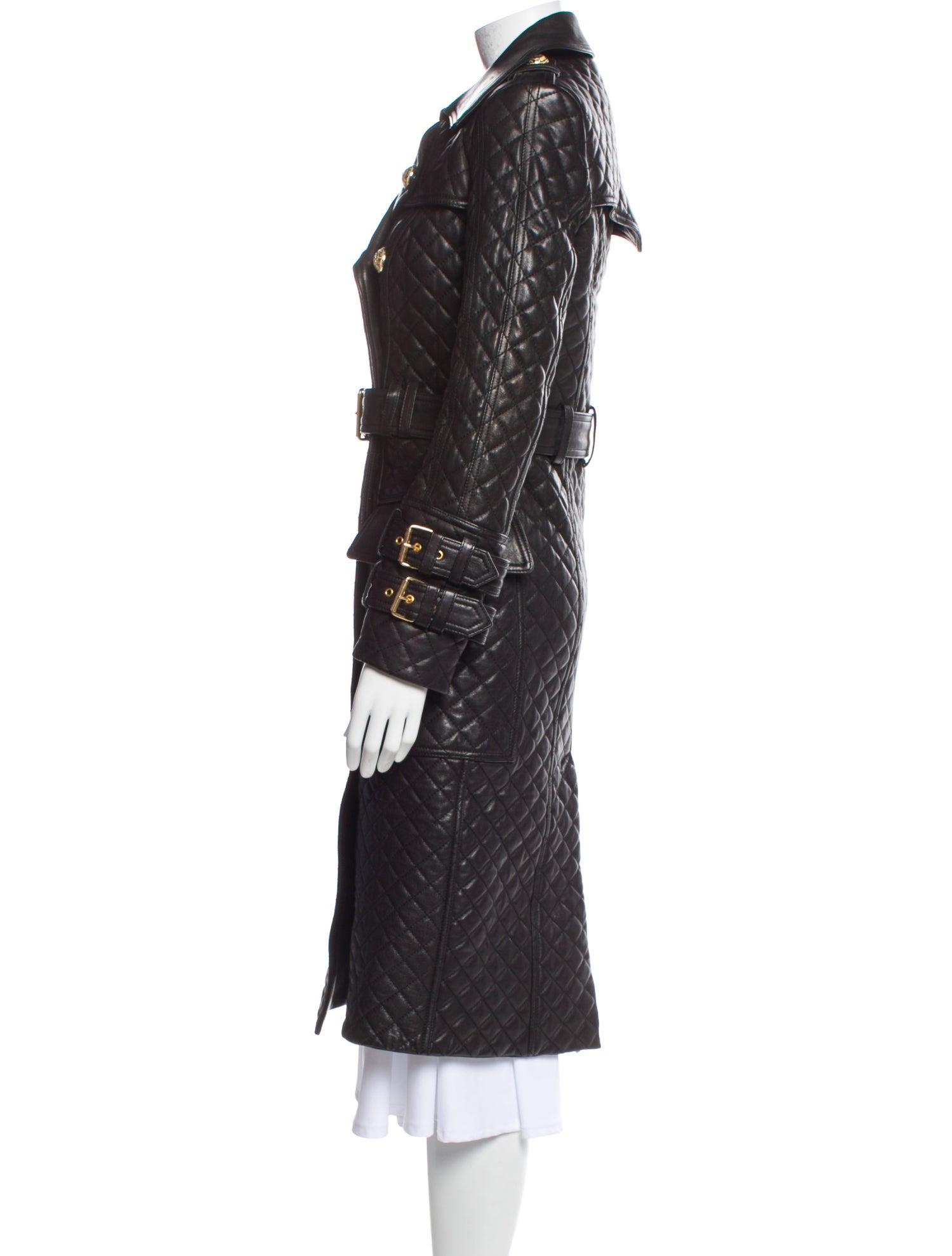 Balmain Leather Trench Coat