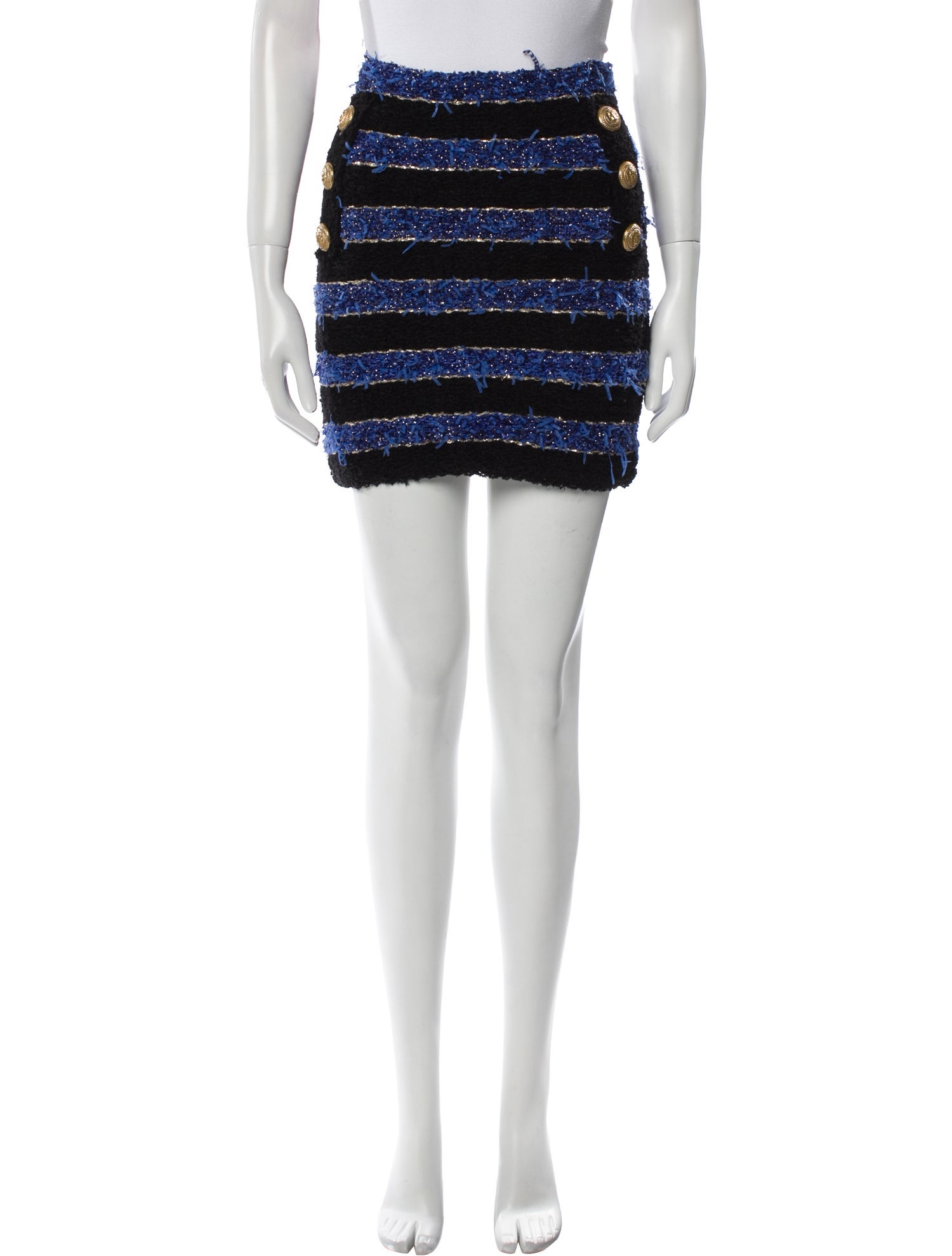 Balmain Striped Mini Skirt
