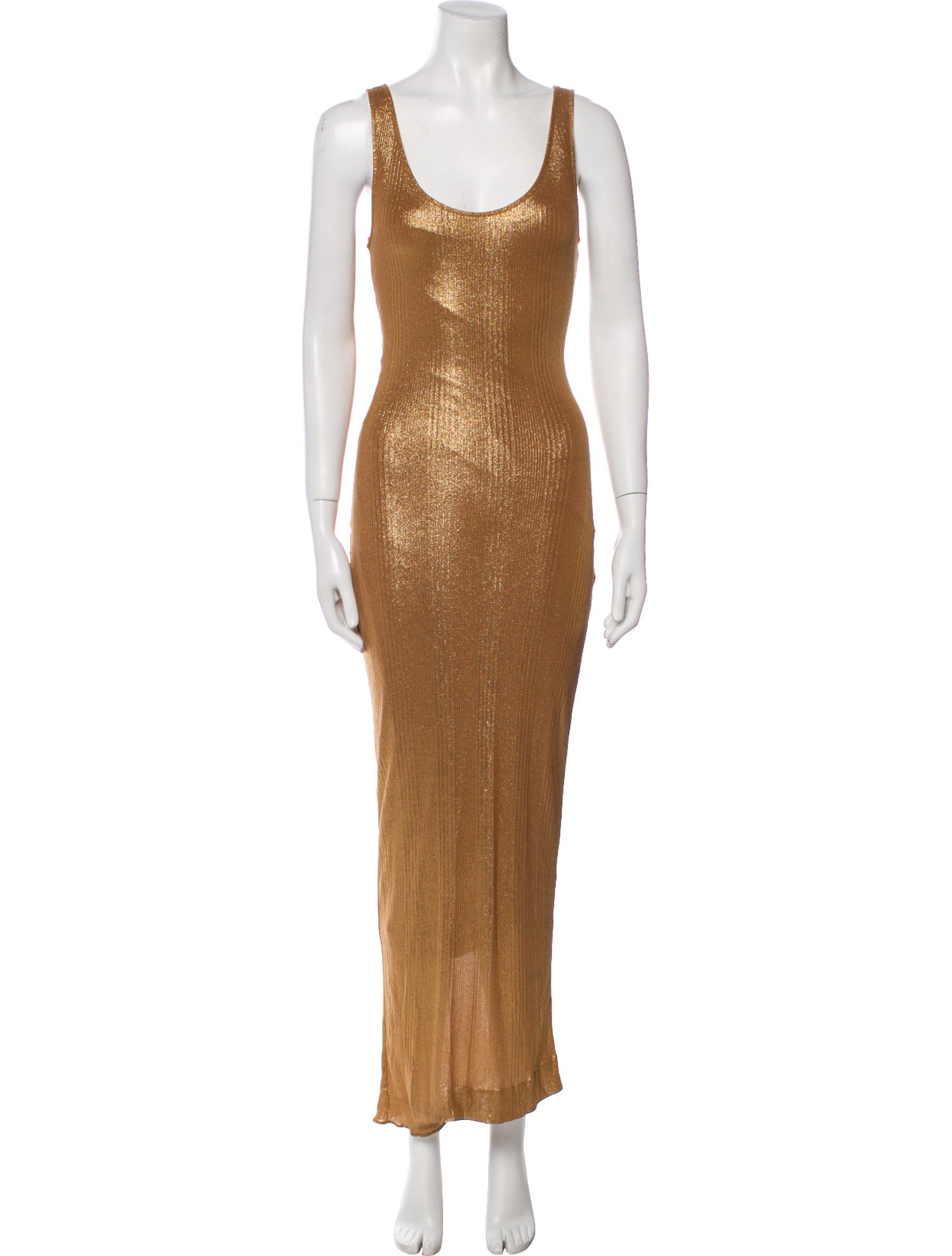 Balmain Scoop Neck Long Dress