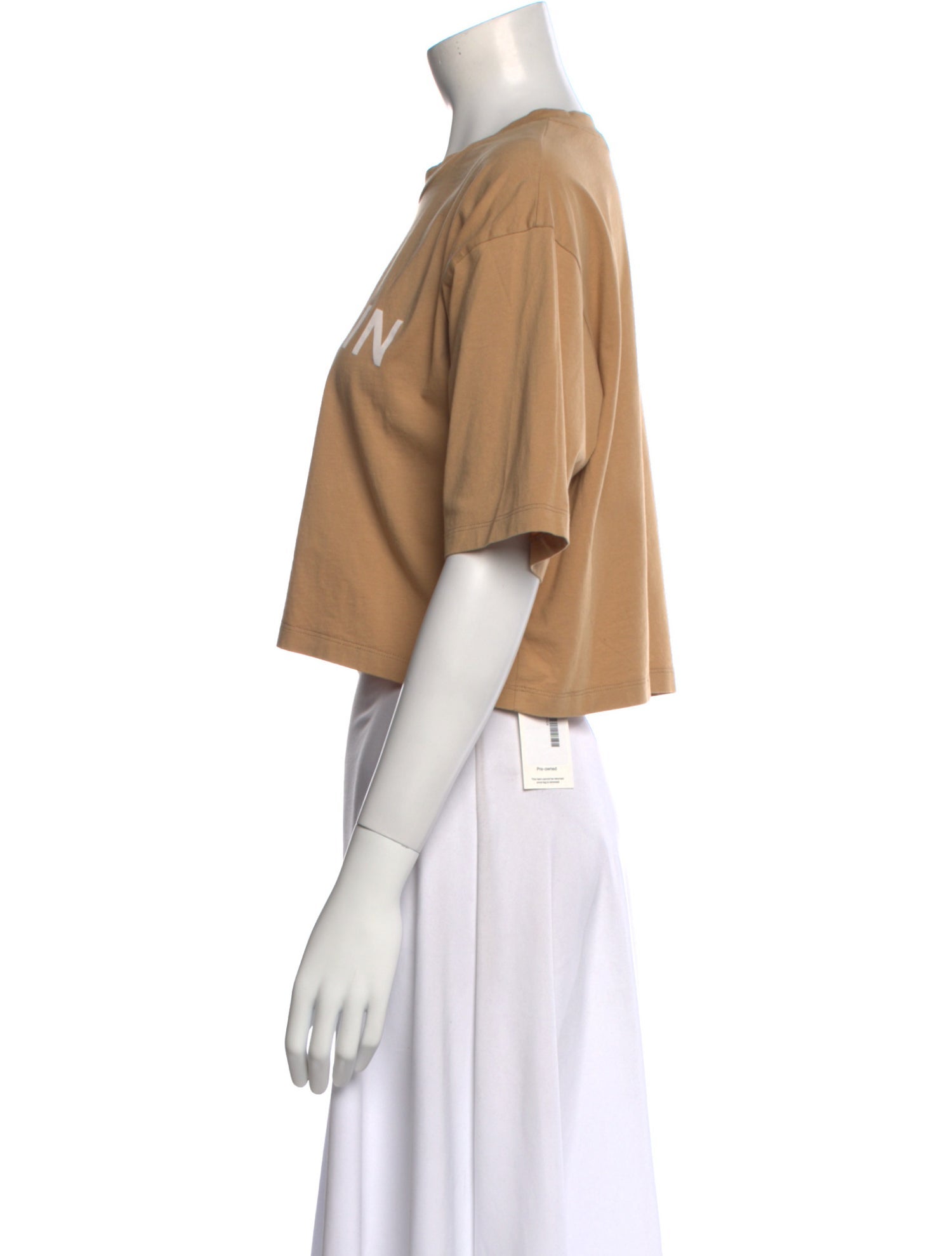 Balmain Graphic Print Crew Neck Crop Top