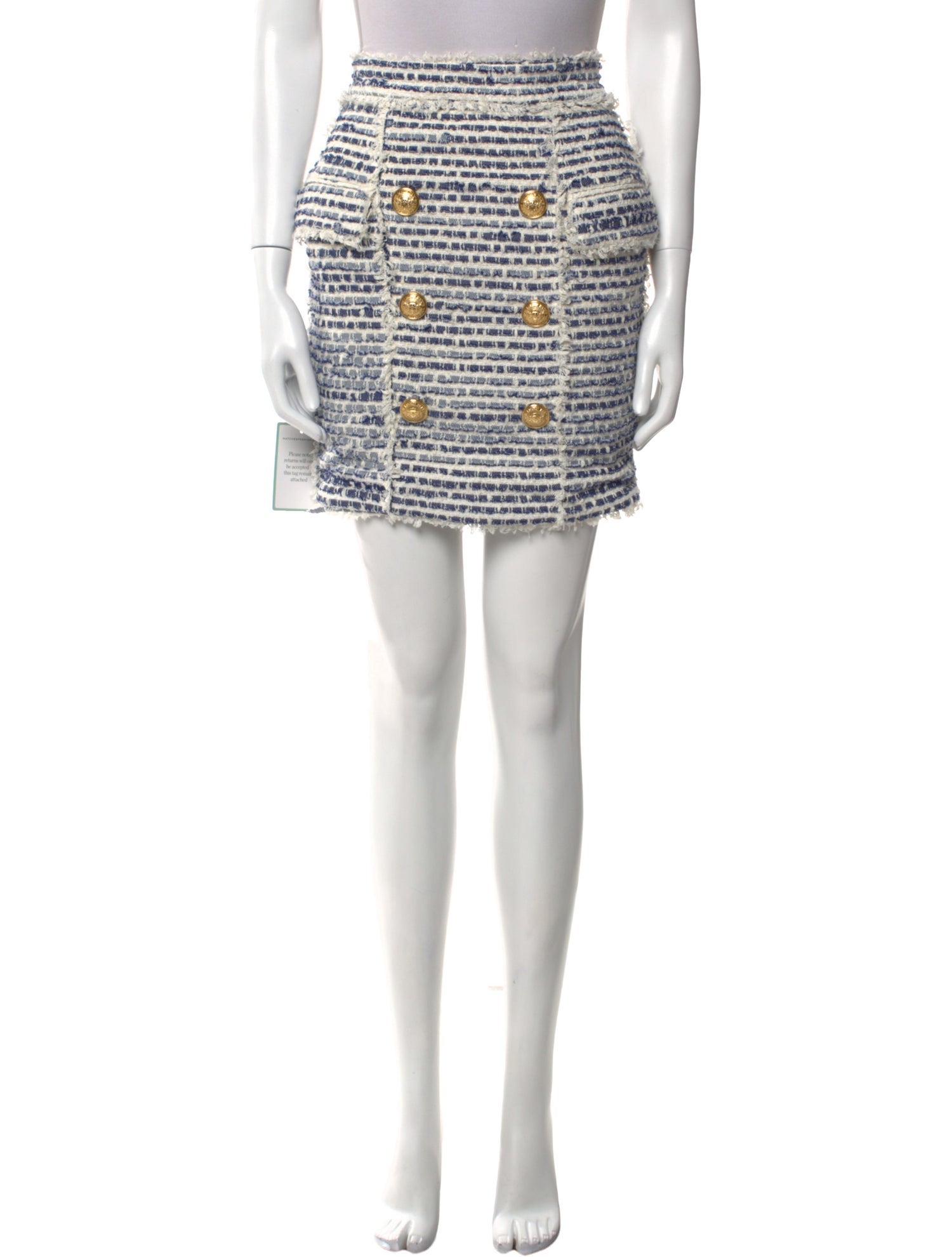 Balmain Tweed Pattern Mini Skirt w/ Tags
