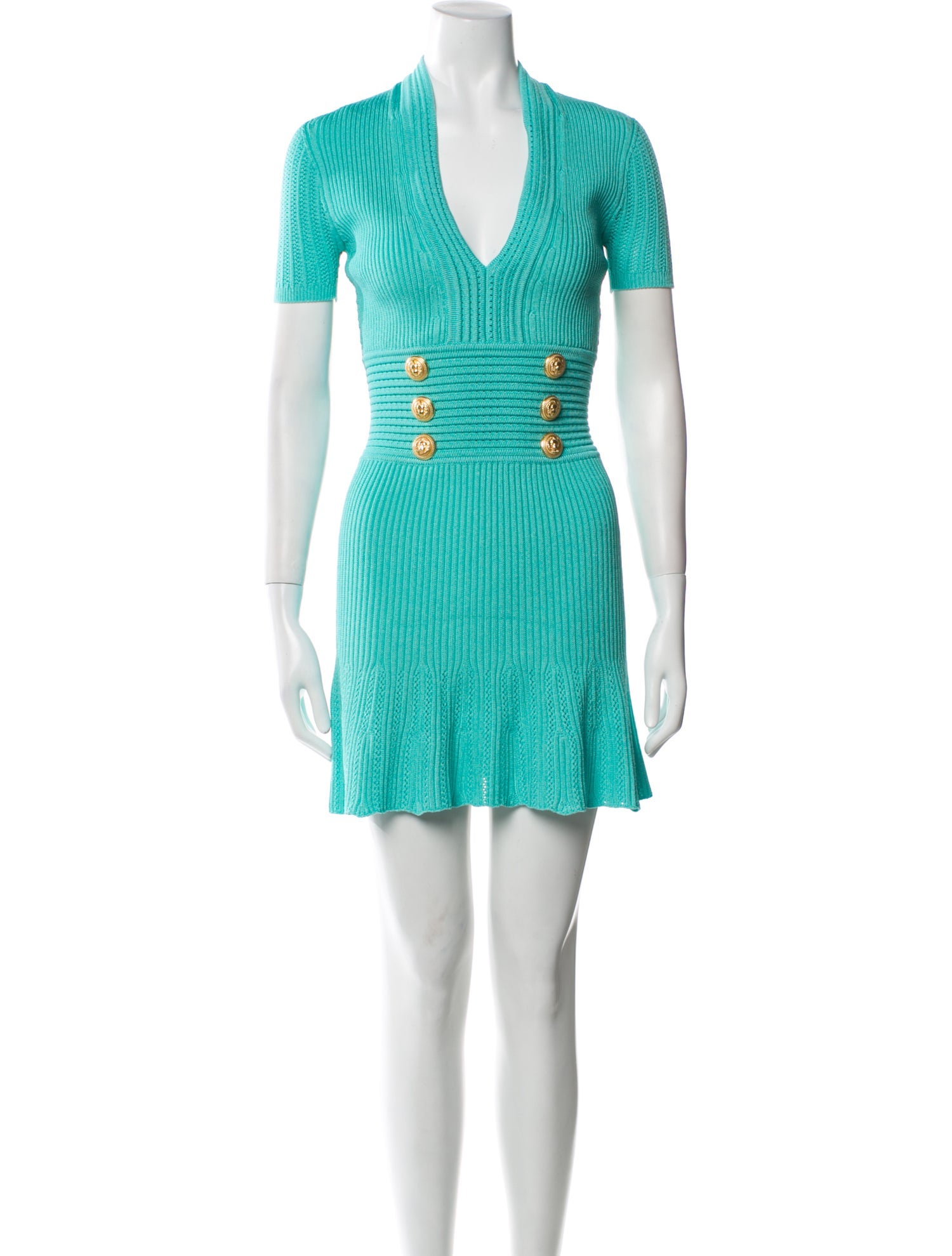 Balmain V-Neck Mini Dress