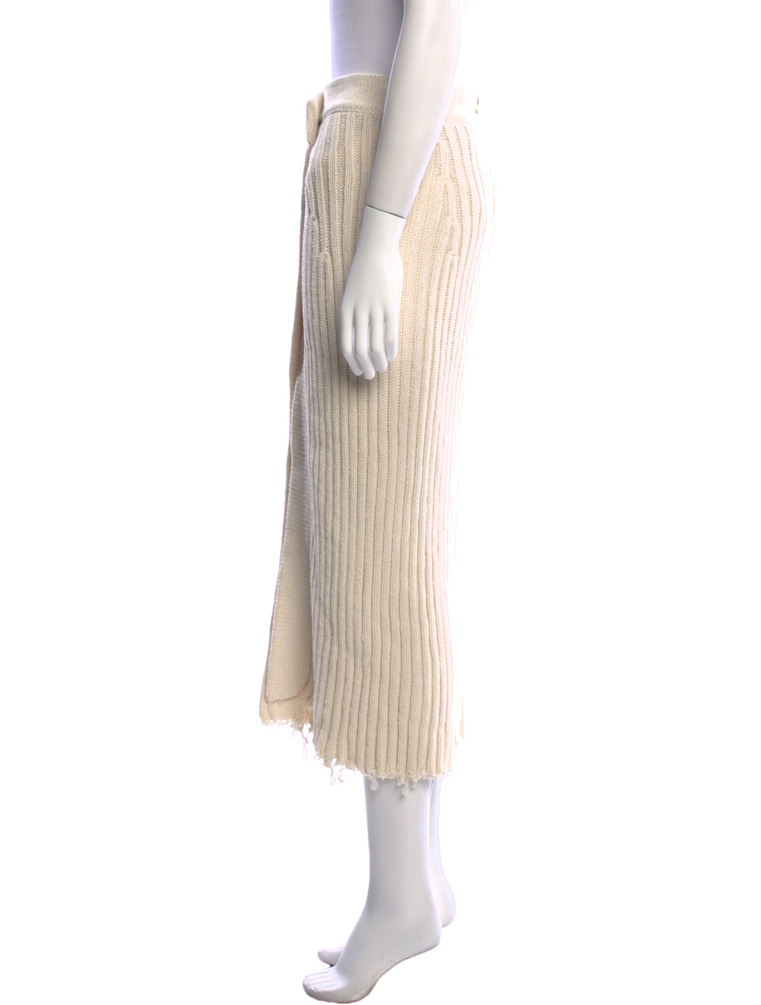 Balmain Fringe Trim Accent Midi Length Skirt