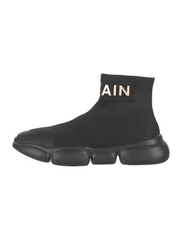 Pre-owned Balmain Sock Sneakers In Black