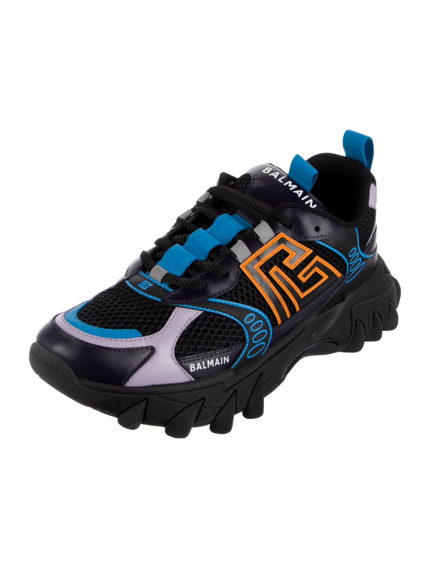 Balmain Mesh Printed Athletic Sneakers