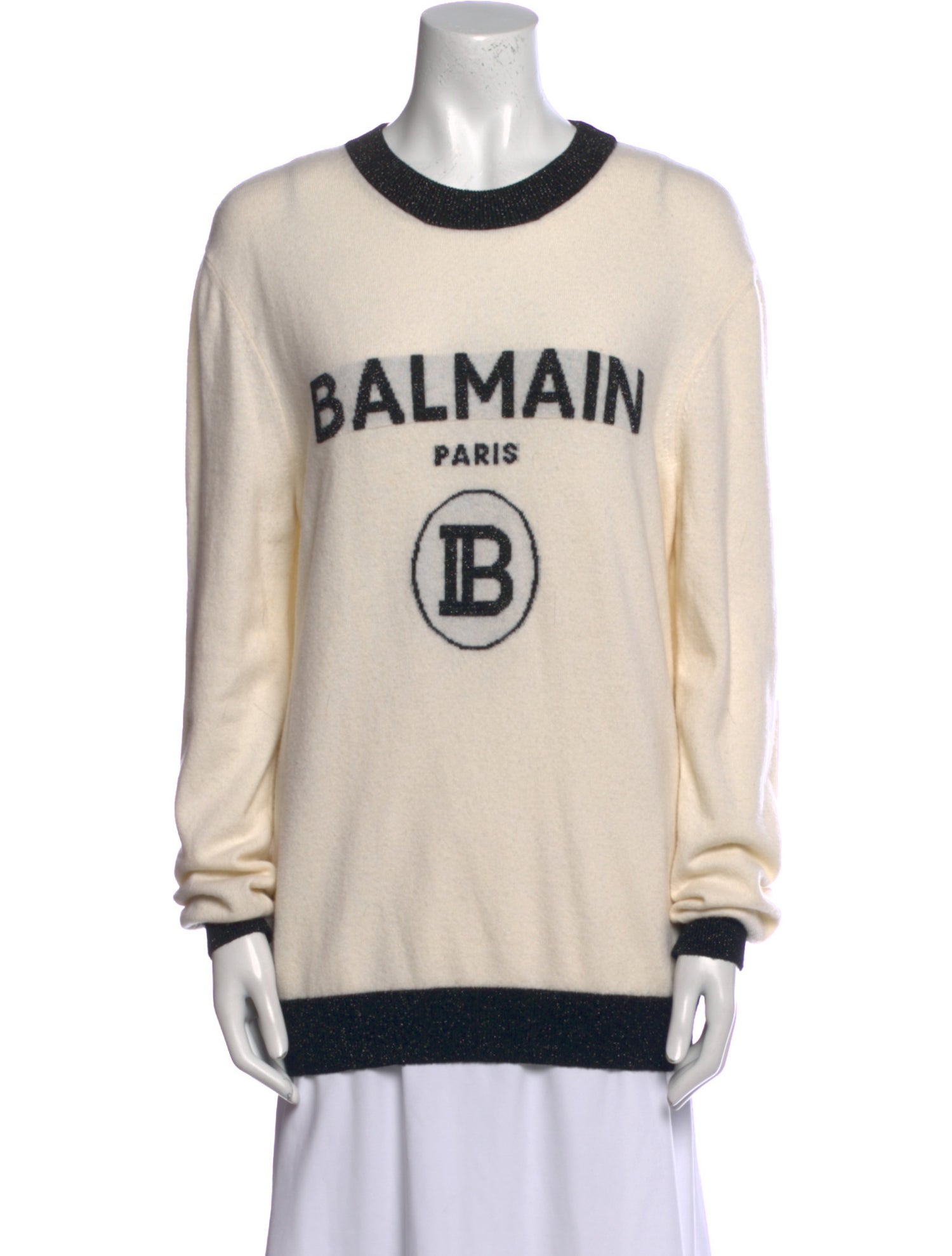 Balmain Wool Graphic Print Sweater