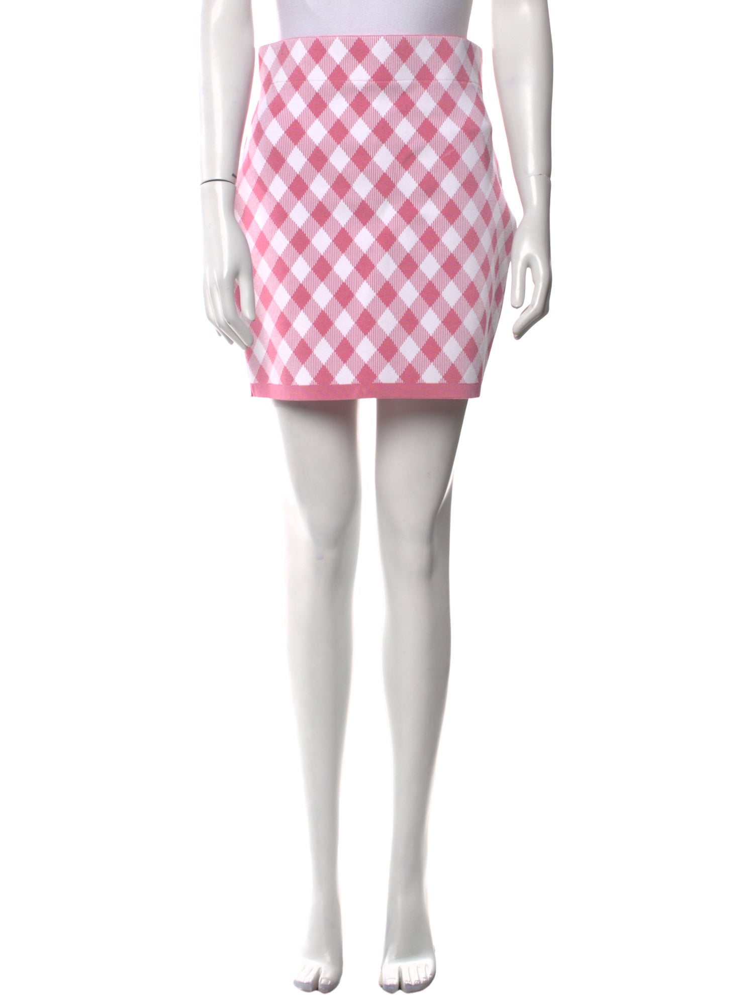 Balmain Plaid Print Mini Skirt