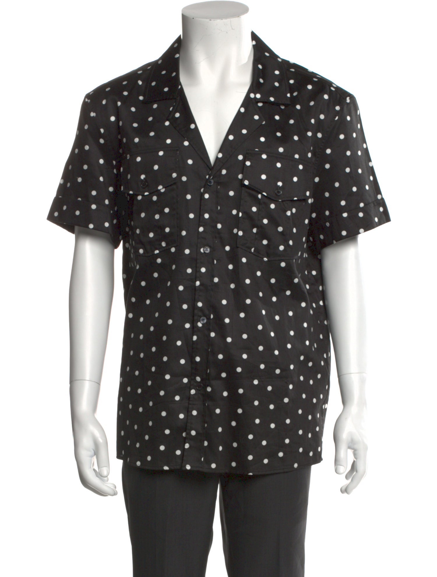 Balmain Polka Dot Print Short Sleeve Shirt