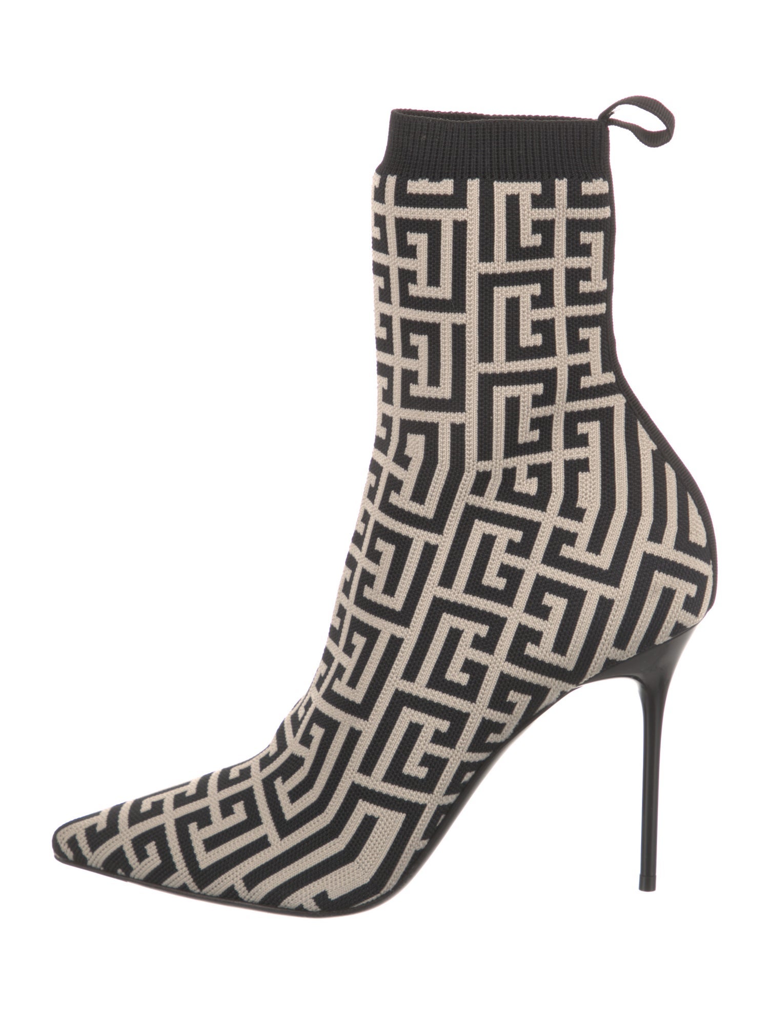 Balmain Printed Grosgrain Trim Sock Boots
